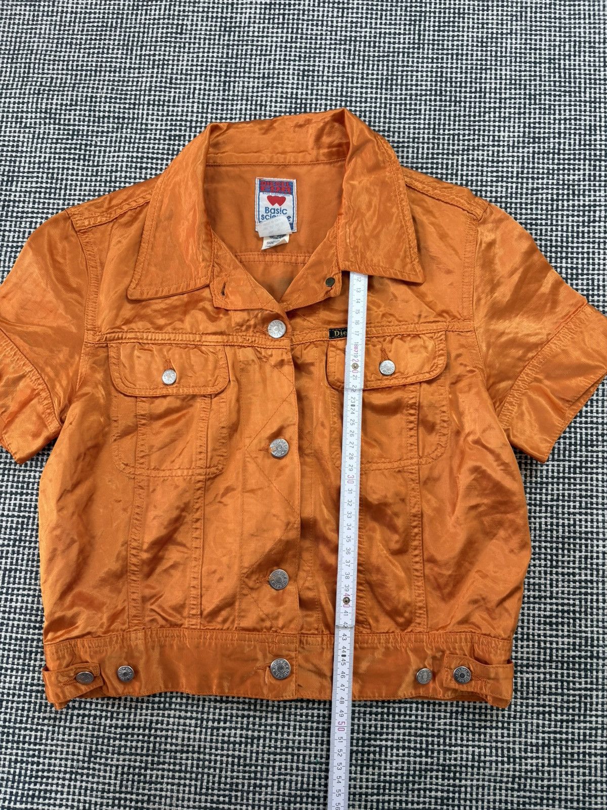 Diesel Diesel vintage orange satin shiny short sleeve jacket Size S / US 4 / IT 40 - 6 Thumbnail