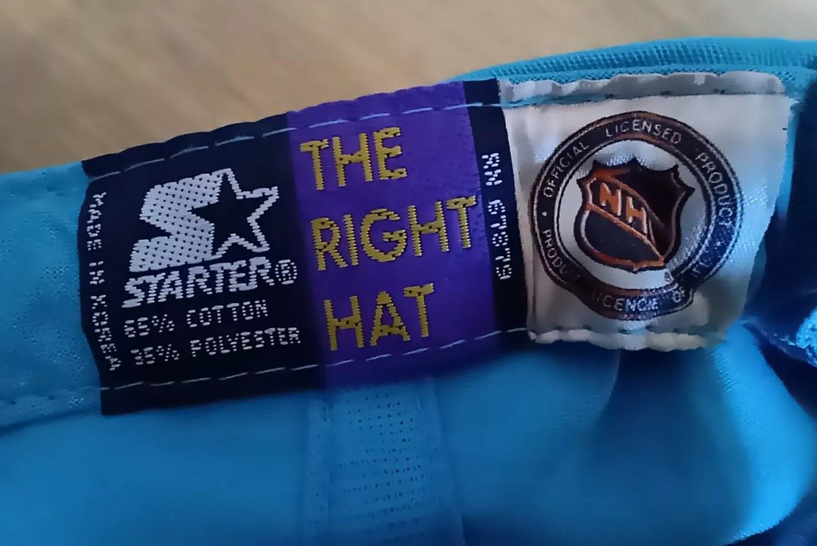 NHL × Starter × Vintage San Jose Sharks Vintage Starter Snapback Cap The Right Hat Size ONE SIZE - 4 Thumbnail