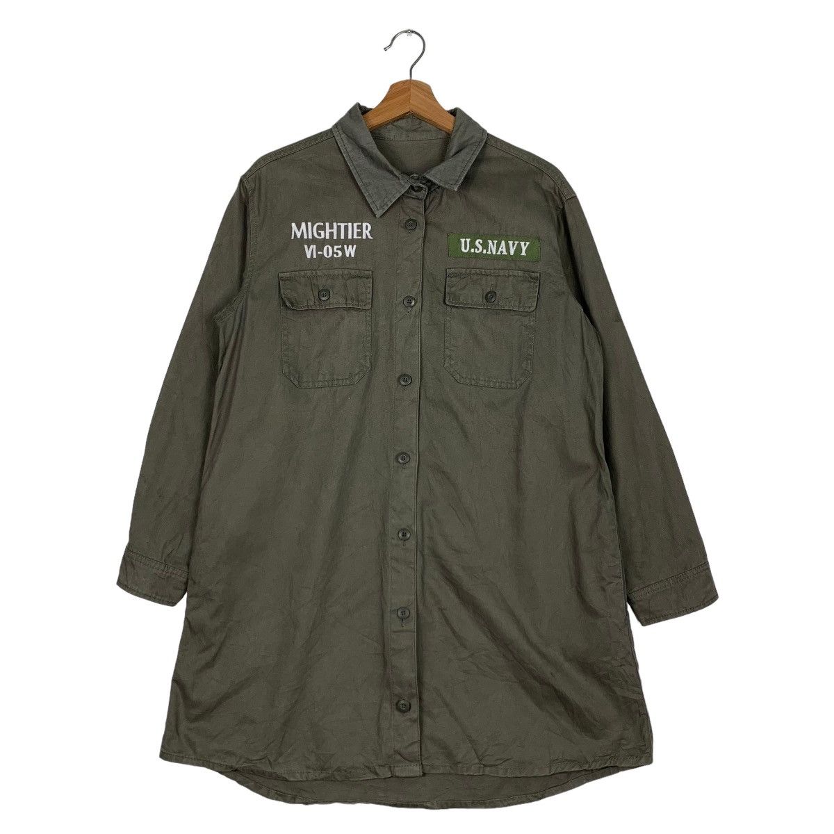 Vintage Mightier V1-05 W US Navy Stay Hungry Shirt #0257-C12 Size US M / EU 48-50 / 2 - 1 Thumbnail