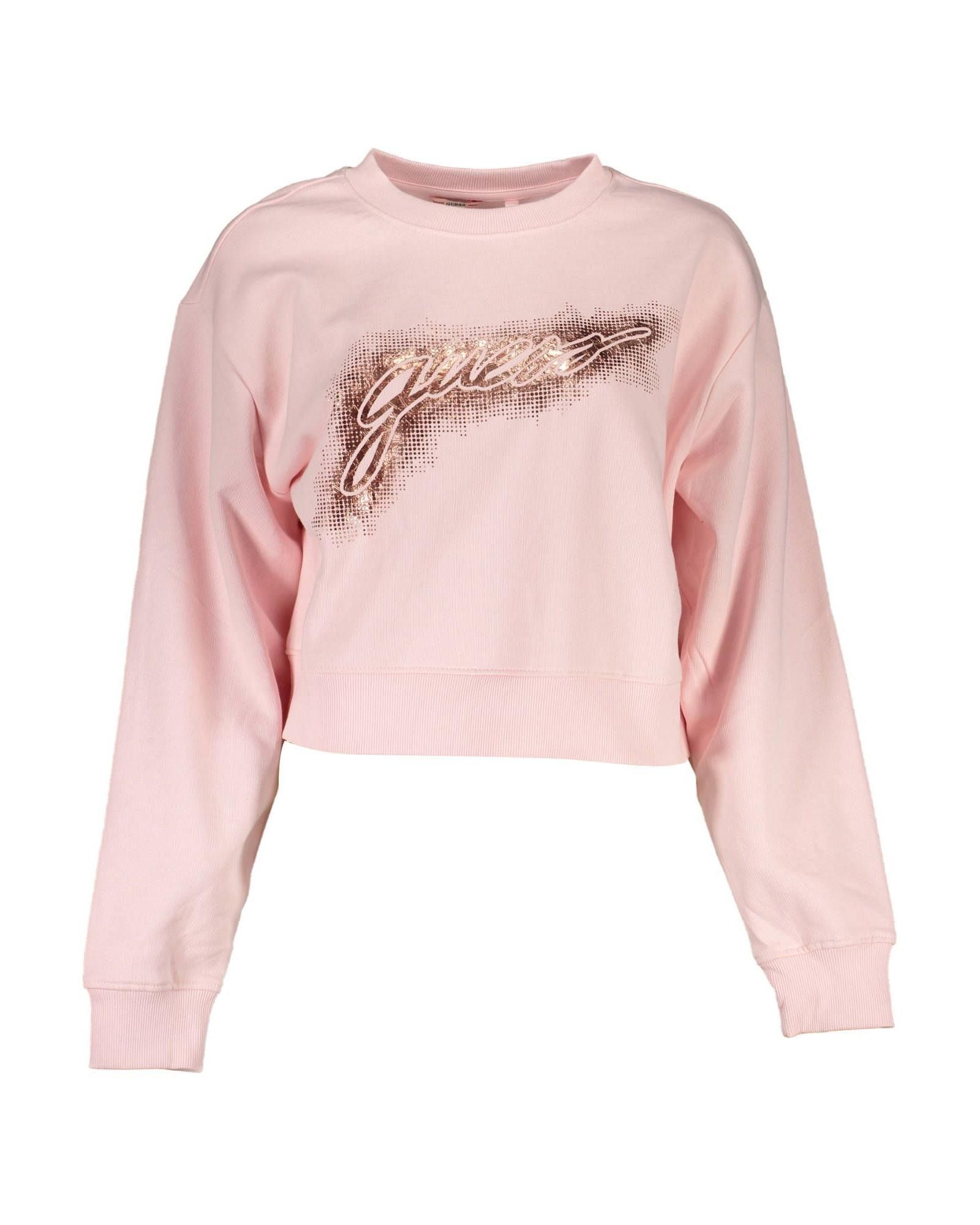 Image of Guess Cotton Logo Sweatshirt in Pink, Men's (Size 2XL)