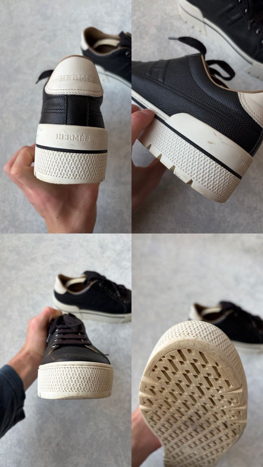 Hermes Hermes Voltage H Logo Calfskin Platform Leather Sneakers Size US 9 / IT 39 - 12 Thumbnail