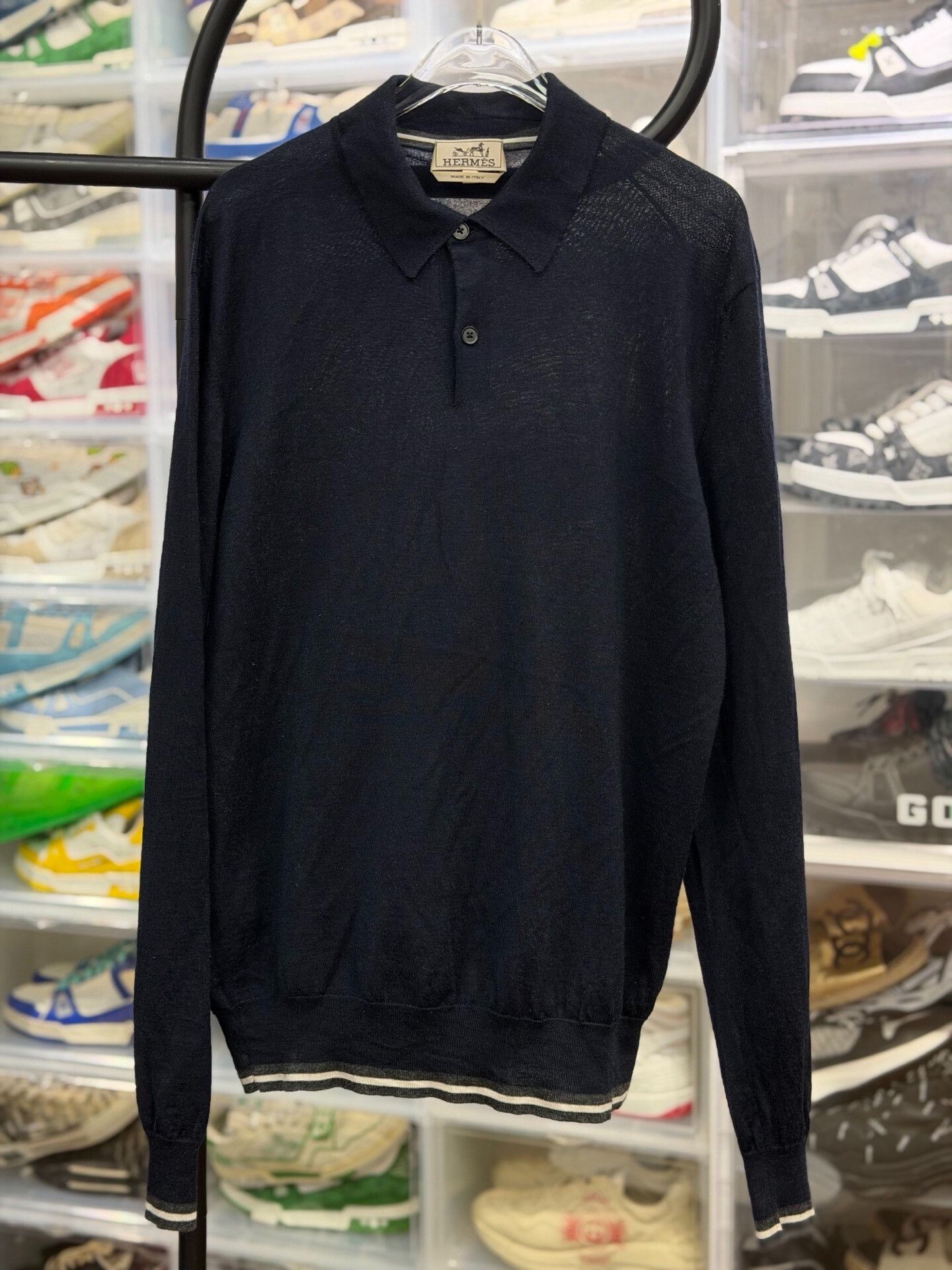 Hermes Hermes Blue Polo L Men Size US L / EU 52-54 / 3 - 1 Thumbnail