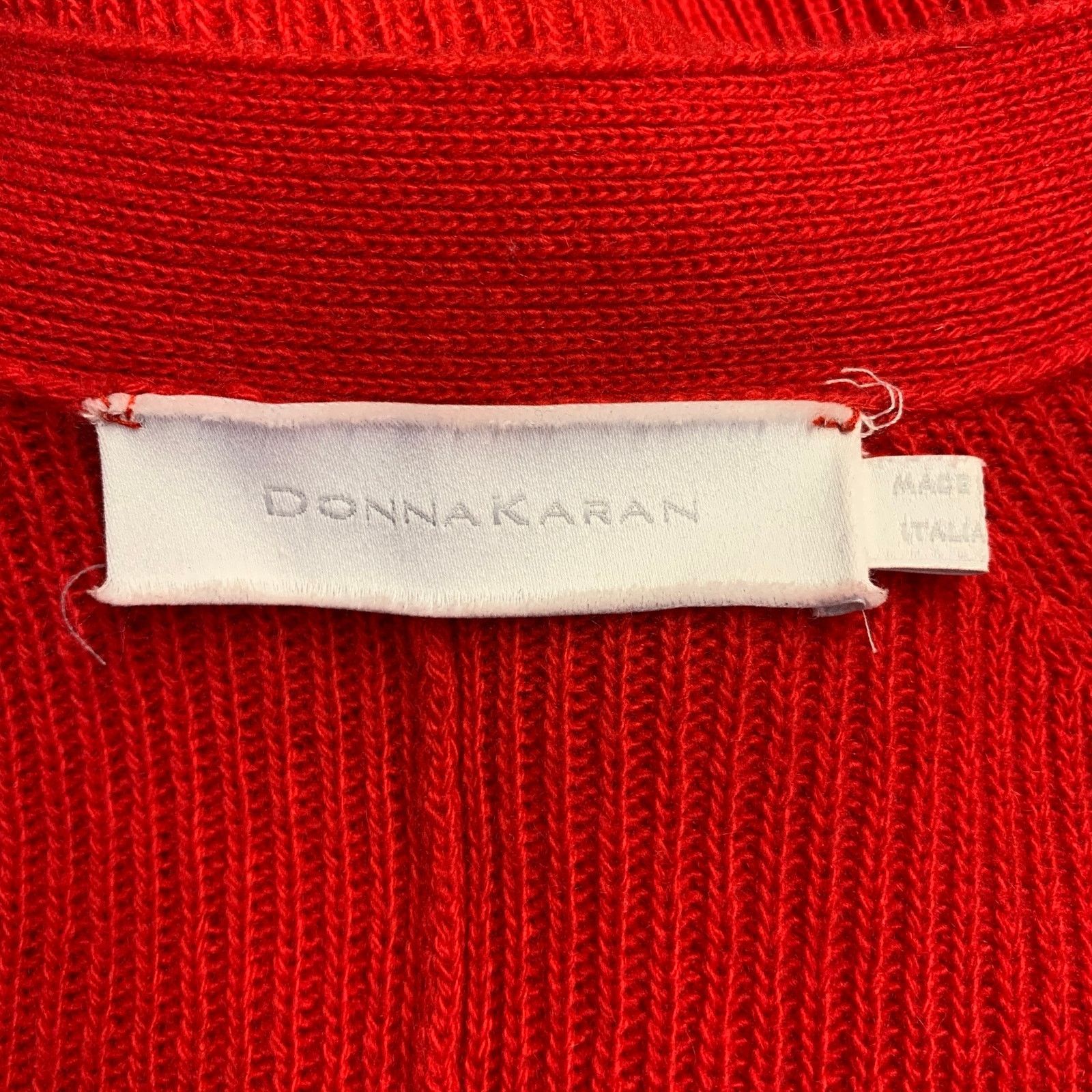 Donna Karan DONNA KARAN Size S Red Merino Wool Cashmere Long Cardigan Size S / US 4 / IT 40 - 4 Thumbnail