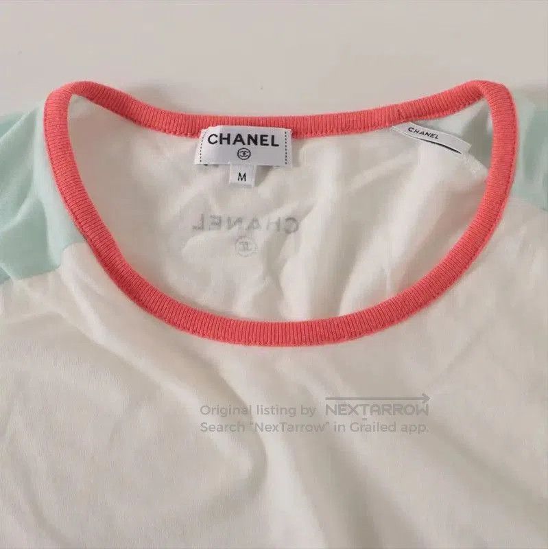 Chanel Chanel Cotton Mix White Graphic T-Shirt . Size M / US 6-8 / IT 42-44 - 4 Thumbnail