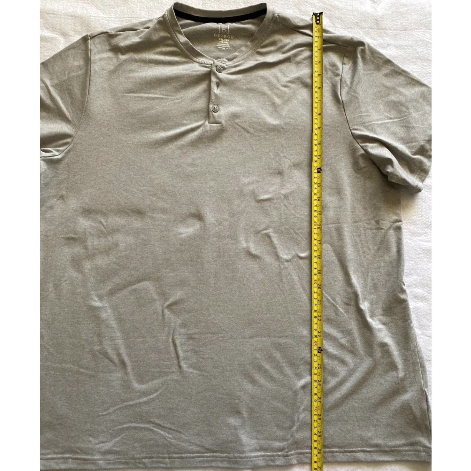 George George T Shirt Mens 2XL Gray Short Sleeve Cotton Blend Basic Tee Super Soft Shirt Size US XXL / EU 58 / 5 - 5 Thumbnail