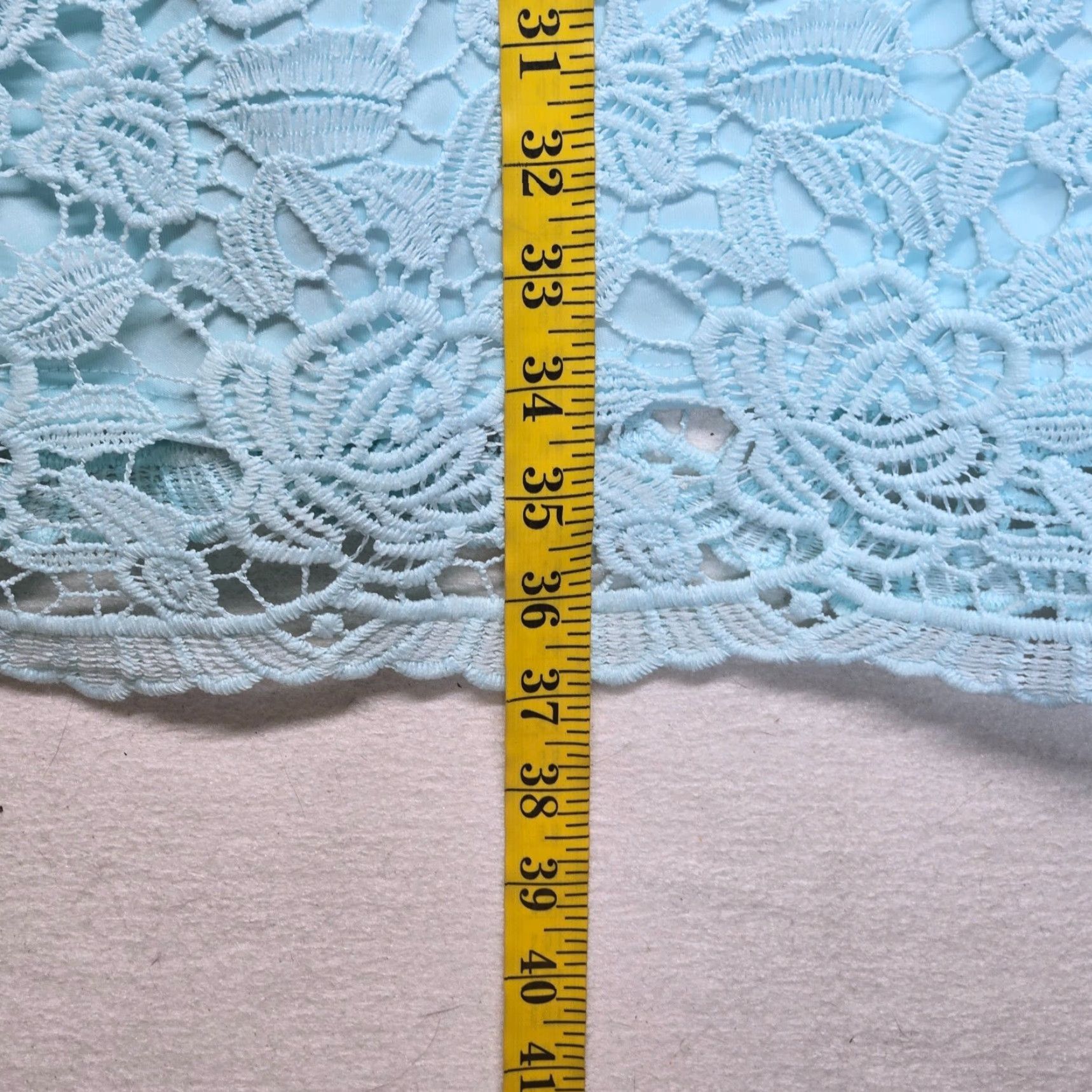 Vintage Sandra Darren Dress Ladies 10 Blue Lace NEW Beautiful Elegant Size L / US 10 / IT 46 - 7 Thumbnail