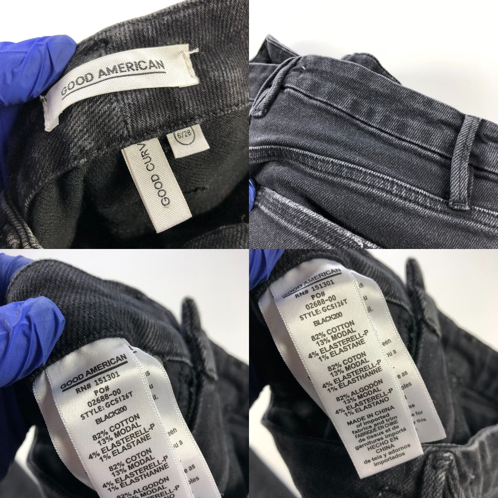 Good American Good American Good Curve Straight Jeans 27W 27L High Rise Distressed Black Womens 6 XS? Size ONE SIZE - 8 Thumbnail