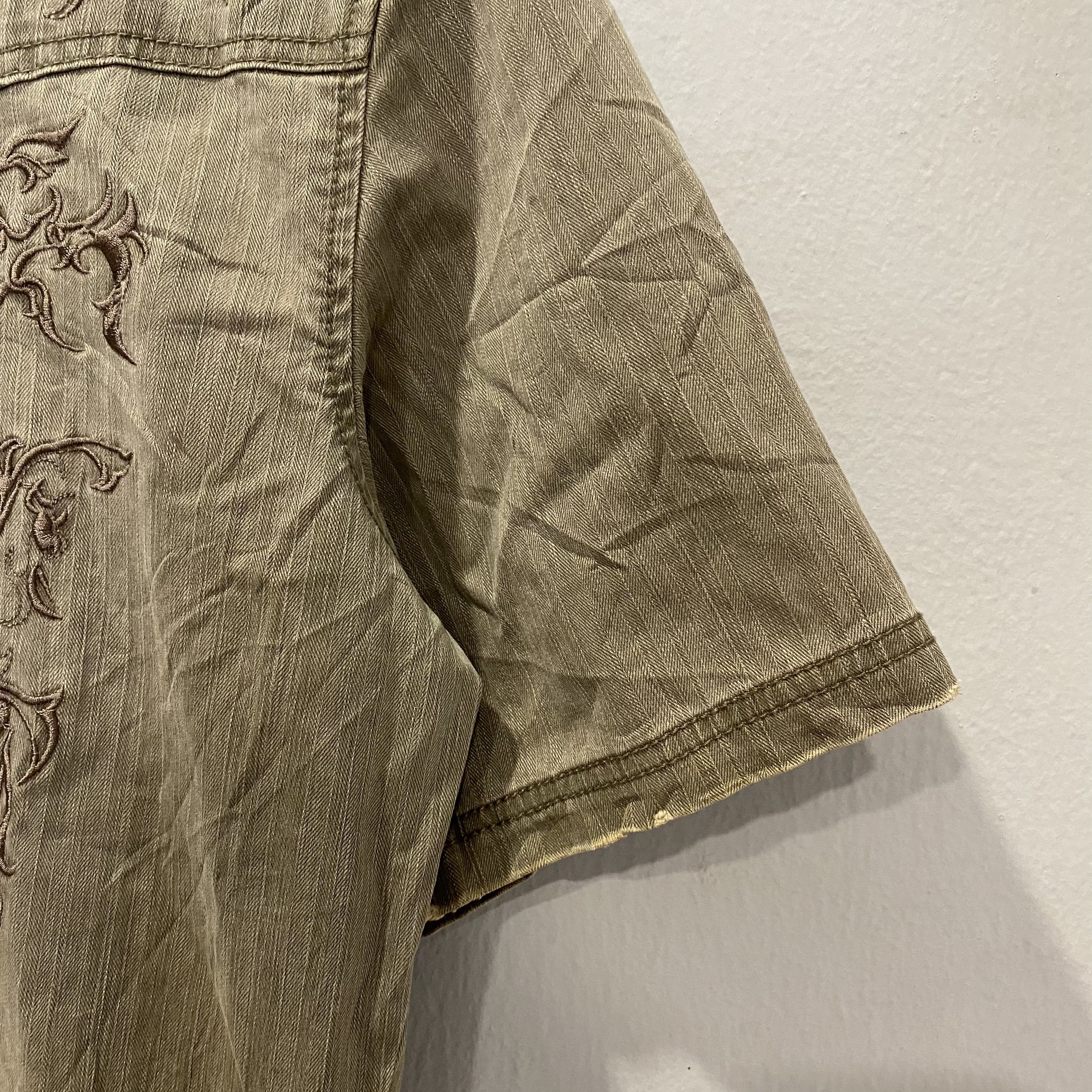 Tornado Mart Tornado Mart Japan Punk gothic embroidery faded button shirt Size US M / EU 48-50 / 2 - 8 Thumbnail