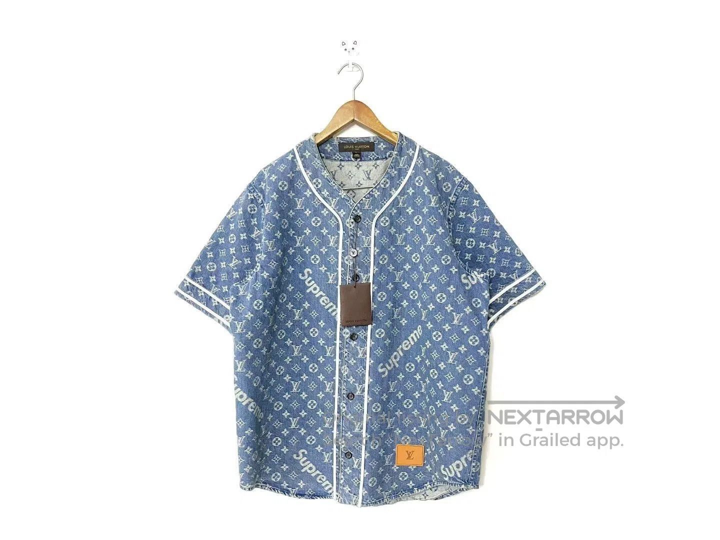 Louis Vuitton Louis Vuitton x Supreme Denim Baseball Jacket. Size US L / EU 52-54 / 3 - 1 Thumbnail