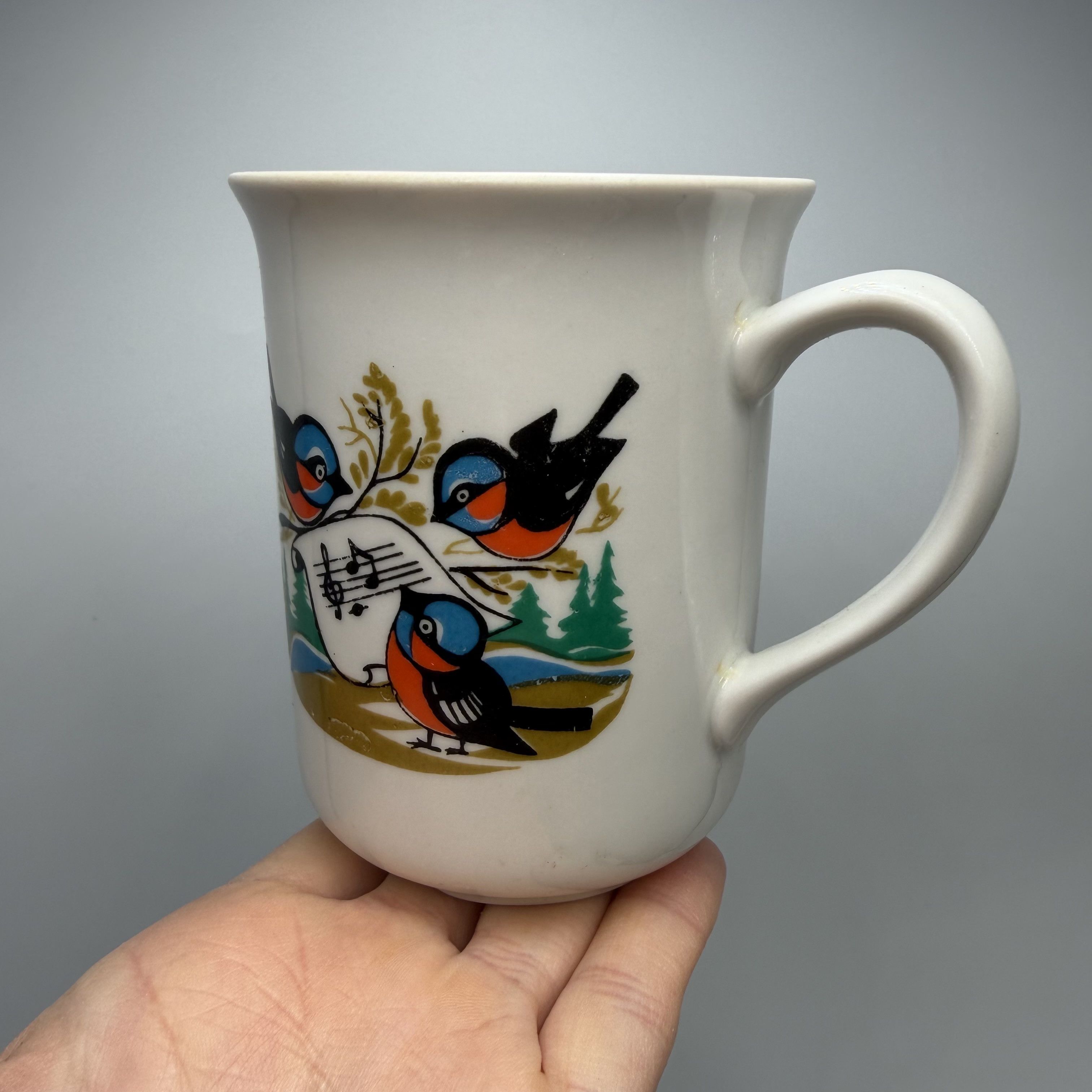 Vintage Vintage USSR Porcelain Mug Kyiv EKHZ 250ml Bird Music Design Size ONE SIZE - 2 Thumbnail