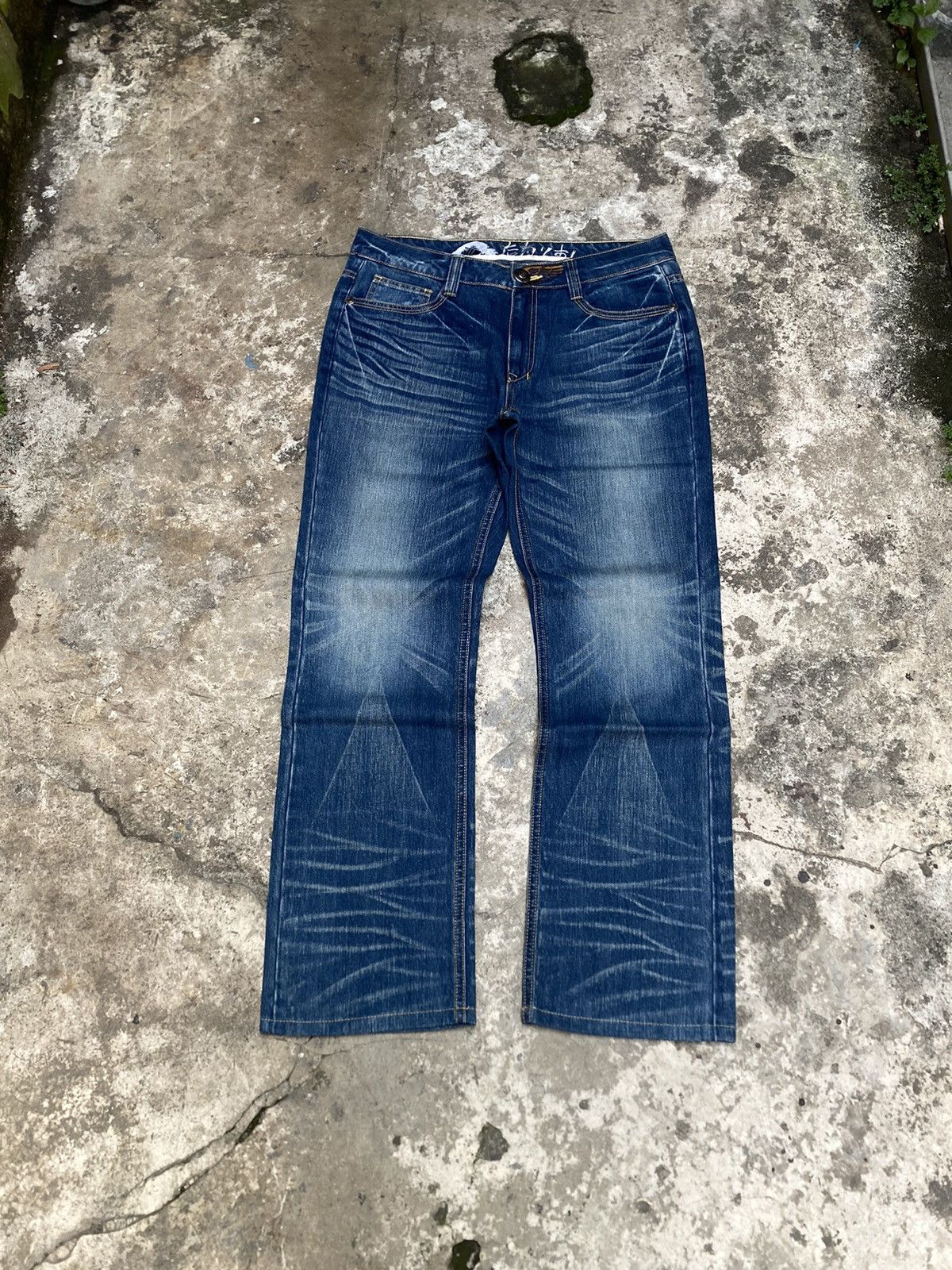 Japanese Brand Big Train Osaka Distressed Faded Blue Denim Japan Size US 36 / EU 52 - 1 Thumbnail