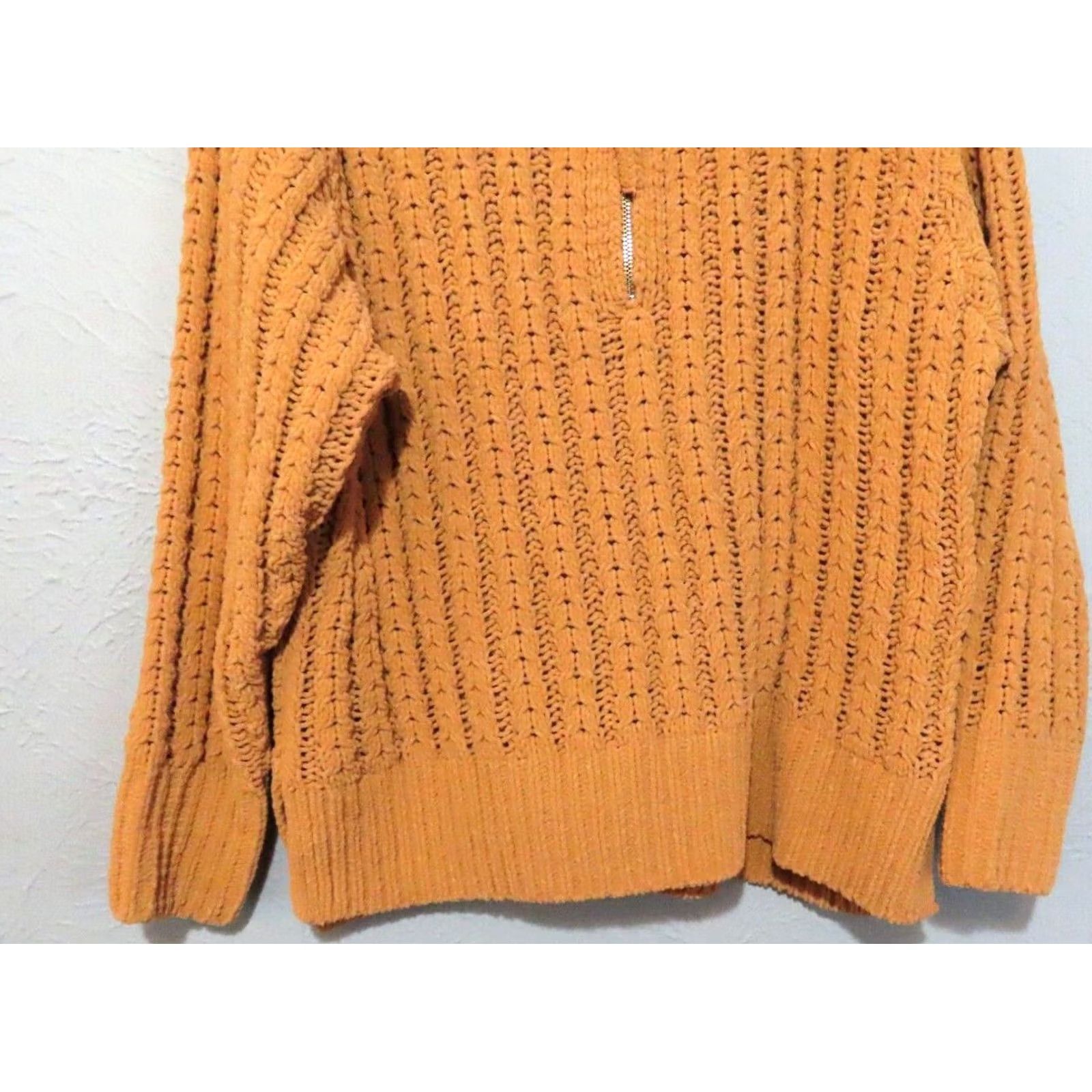 Vintage Aerie Women's M Brown 1/2 Zip Loose Knit Long Sleeve Sweater Shirt Size M / US 6-8 / IT 42-44 - 3 Thumbnail