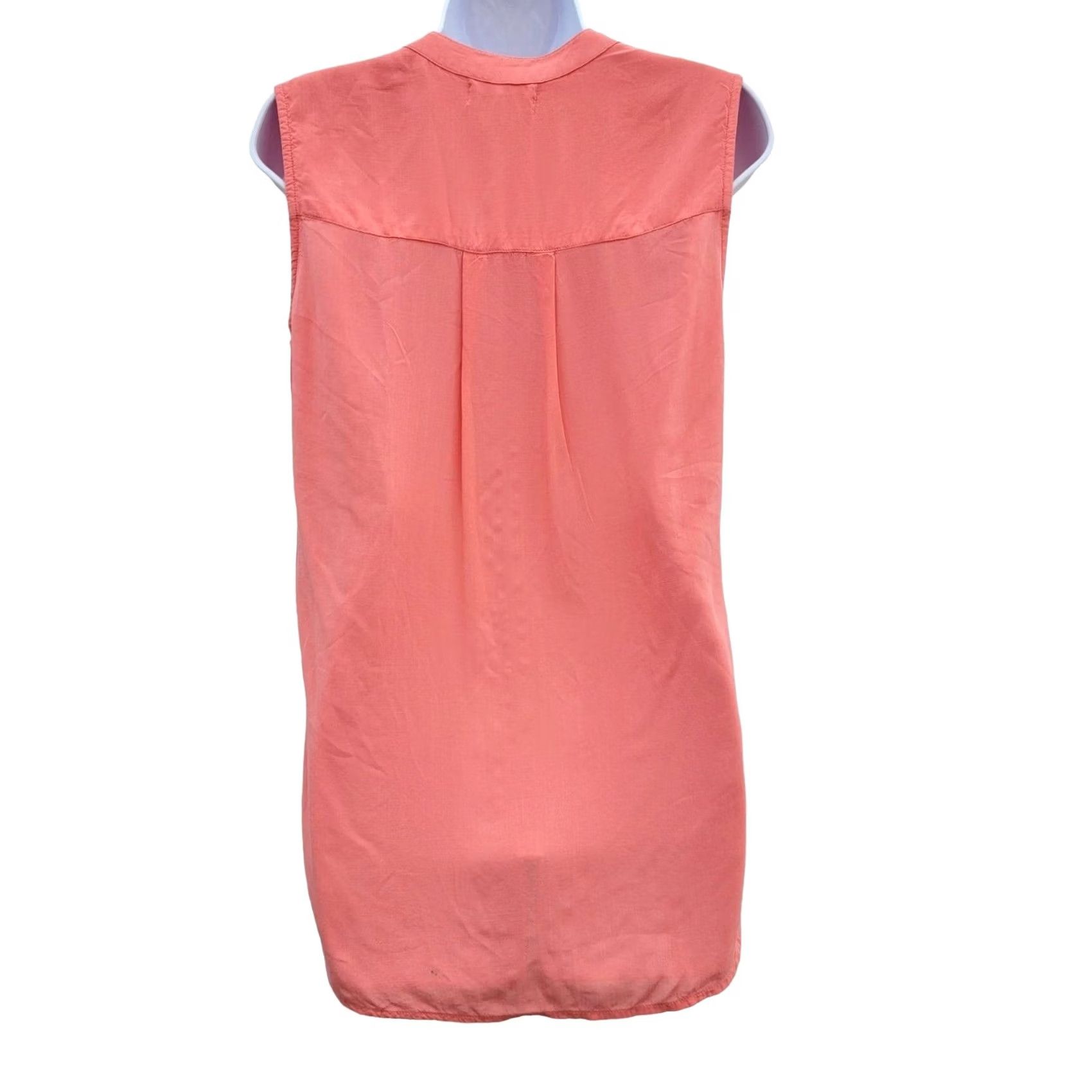 Vintage Cloth & Stone Blouse Shirt Womens XS V-Neck Sleeveless Peach Pink Tunic Beachy Bohemian Lightweight Casual Size XS / US 0-2 / IT 36-38 - 2 Thumbnail