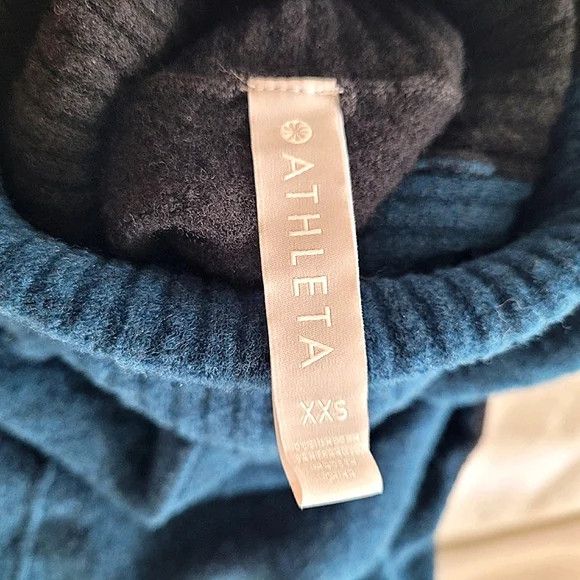 Athleta Transit Teal/Black Colorblock Turtleneck Sweater Winter Work Size XXS / US 00 / IT 34 - 7 Thumbnail