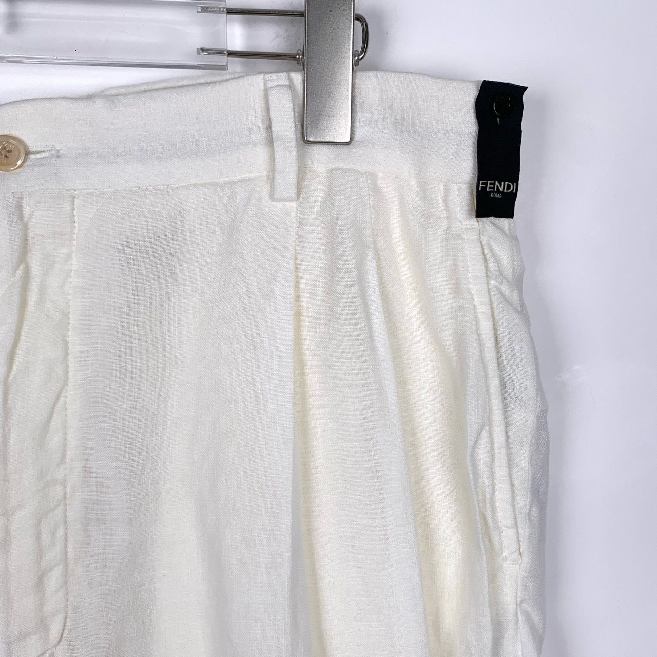 Fendi Fendi Logo Linen Shorts, Size 52 (L) Size US 36 / EU 52 - 7 Thumbnail