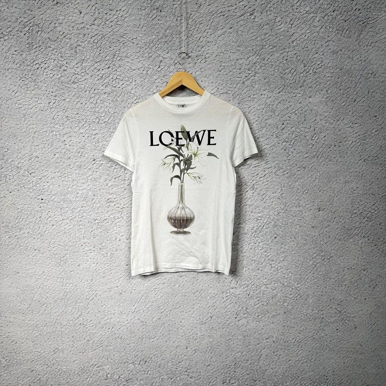 Loewe LOEWE Lily printed cotton short sleeve T-shirt female whit Size XS / US 0-2 / IT 36-38 - 1 Thumbnail