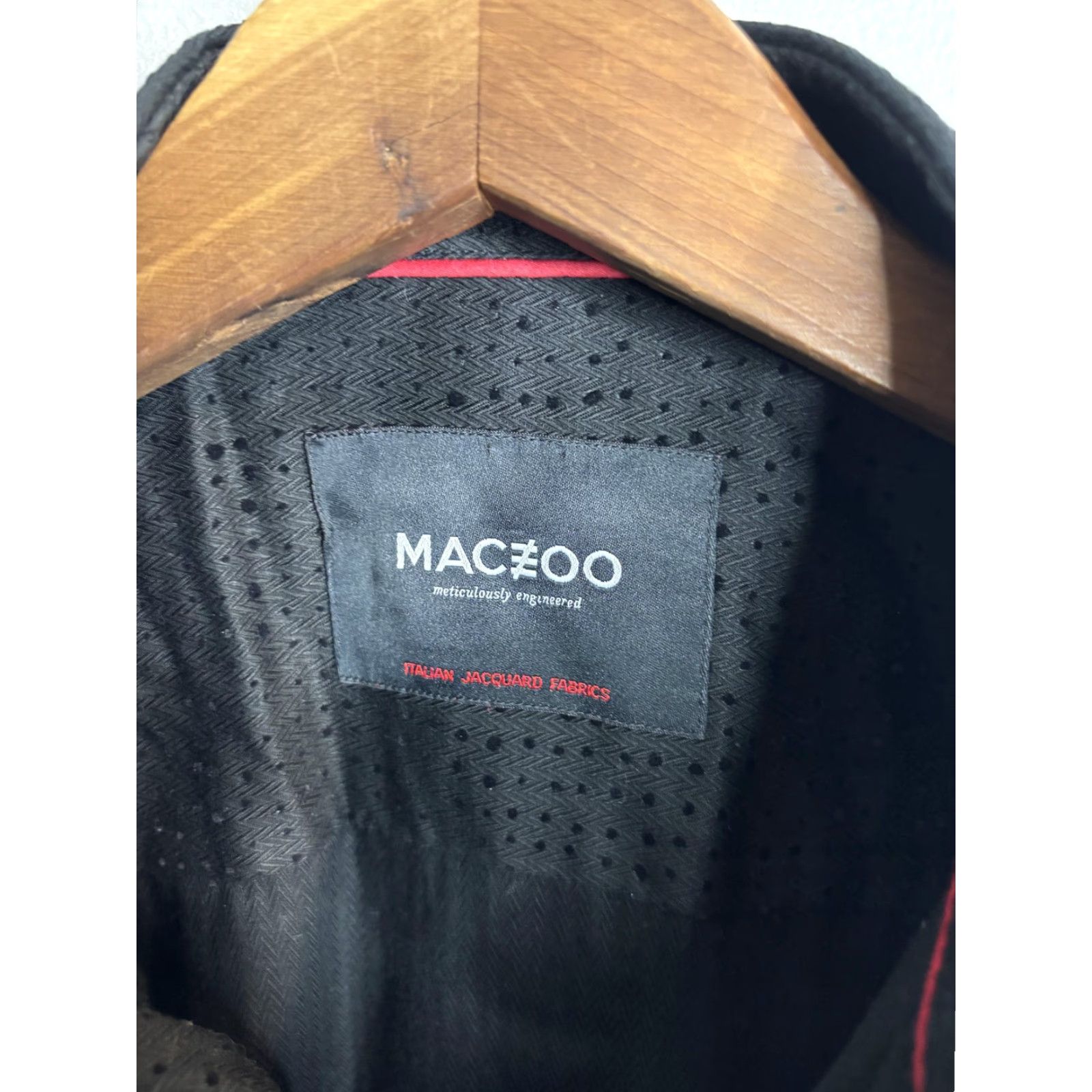 Maceoo Maceoo Shirt Mens M Black Italian Jacquard Long Sleeve Button Front Textured Shirt Size US M / EU 48-50 / 2 - 3 Thumbnail