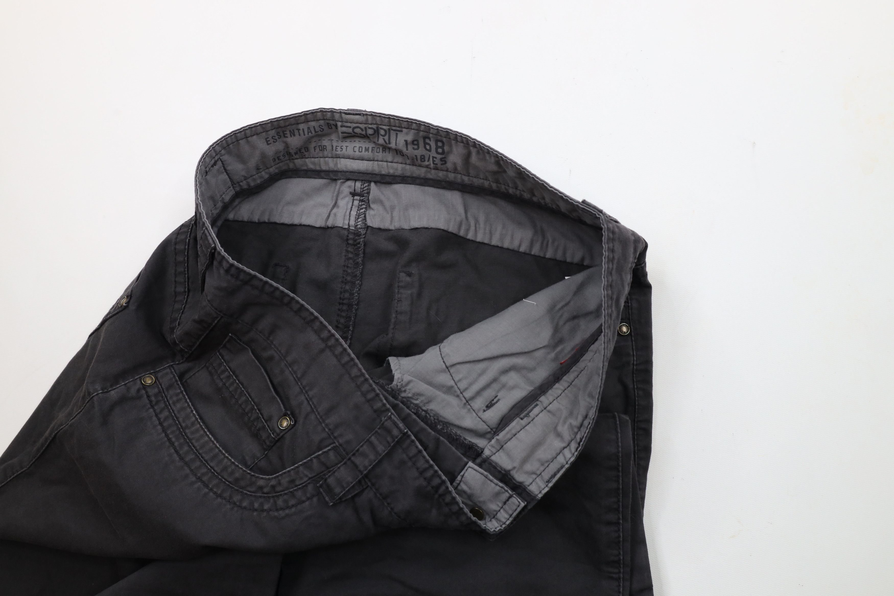 Esprit × Vintage Vintage 90s Esprit Wide Leg Chino Pants Charcoal Gray Size US 32 / EU 48 - 7 Thumbnail