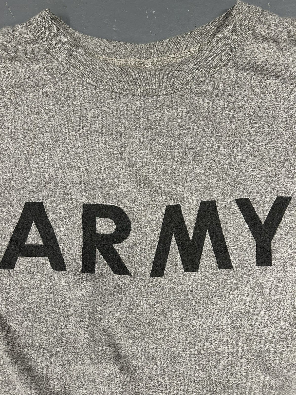 Vintage Crazy Vintage 90s Essential Grey Army Script Tee Shirt Size US XXL / EU 58 / 5 - 2 Thumbnail