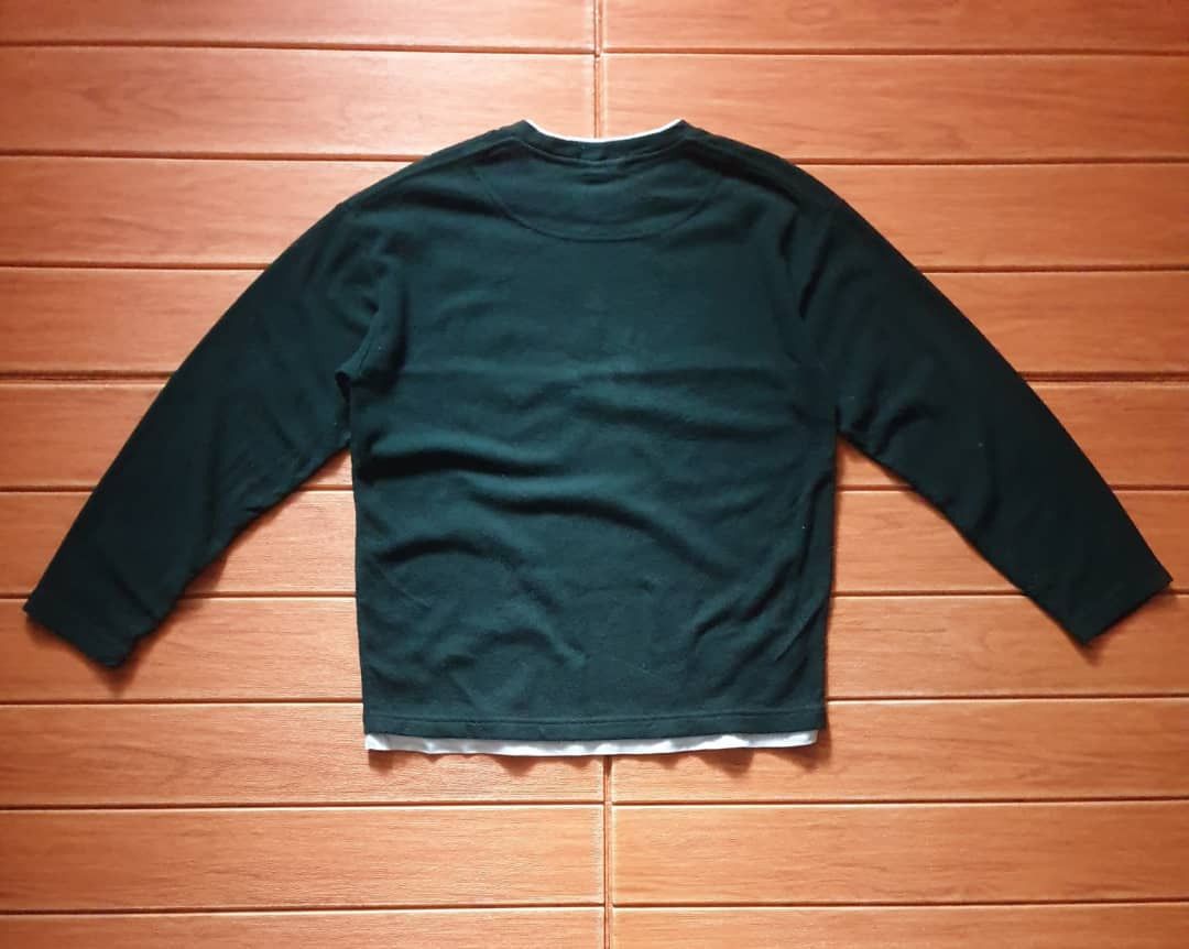 Japanese Brand Logos days green colour Longsleeve fleece Shirt Size US M / EU 48-50 / 2 - 8 Thumbnail