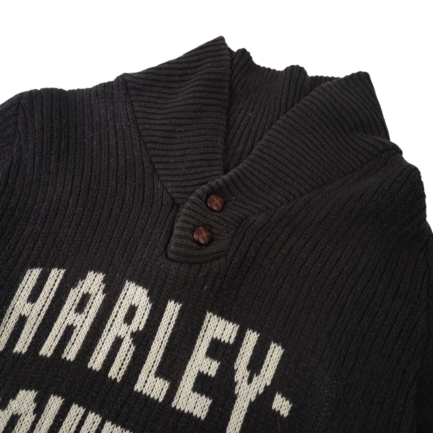 Harley Davidson VINTAGE Harley Davidson Womens Medium Knit Spellout Cowl Sweater Gray Size M / US 6-8 / IT 42-44 - 5 Thumbnail