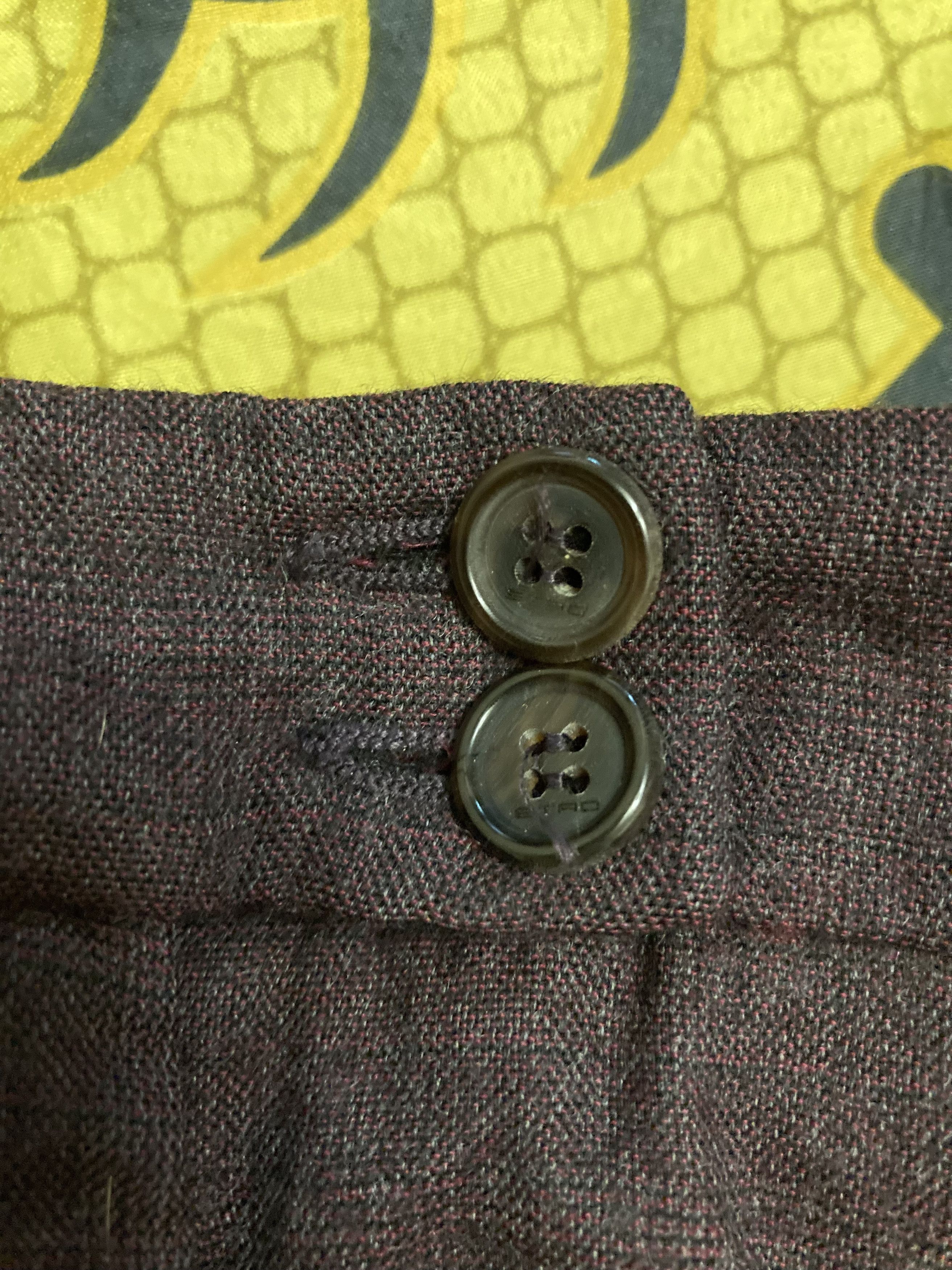 Etro Vintage ETRO Milano Women's Burgundy Wool Dress Pants Size 36" / US 14 / IT 50 - 4 Thumbnail