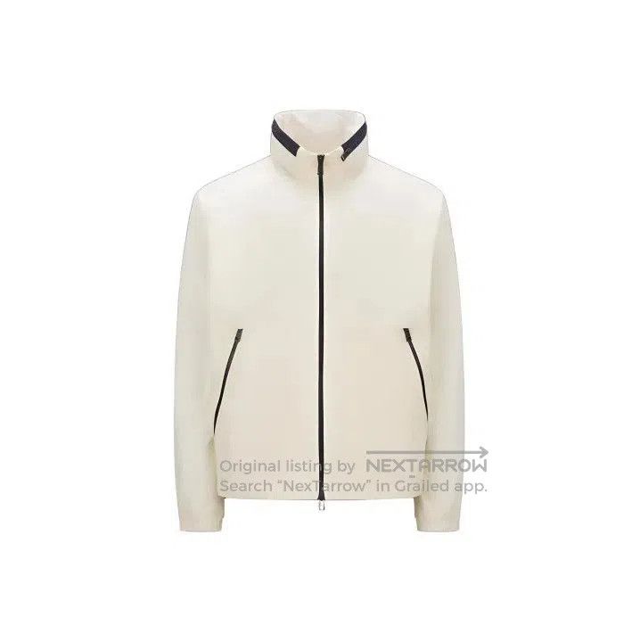 Moncler Moncler Men's White Printed Zip Stand Collar Jacket. Size US S / EU 44-46 / 1 - 1 Thumbnail