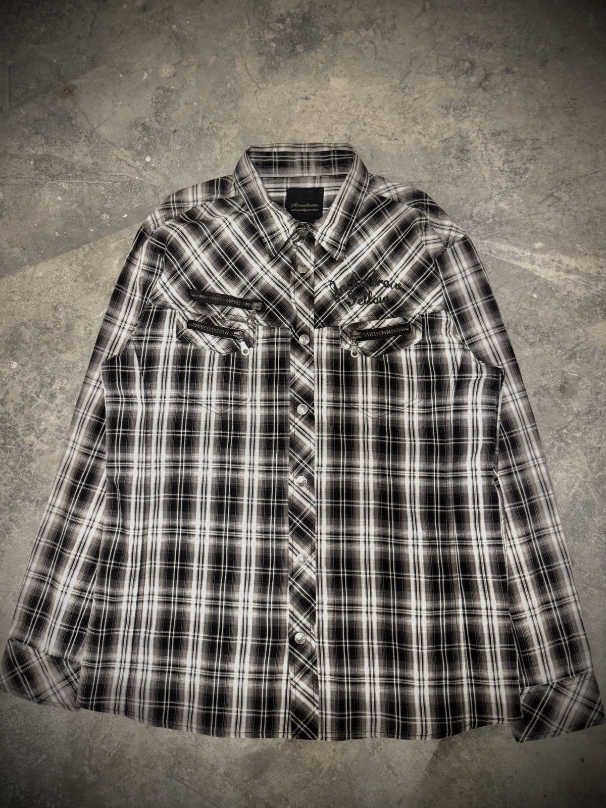 Japanese Brand Rare Roushatte Punk Plaid Flannel Size US L / EU 52-54 / 3 - 1 Thumbnail