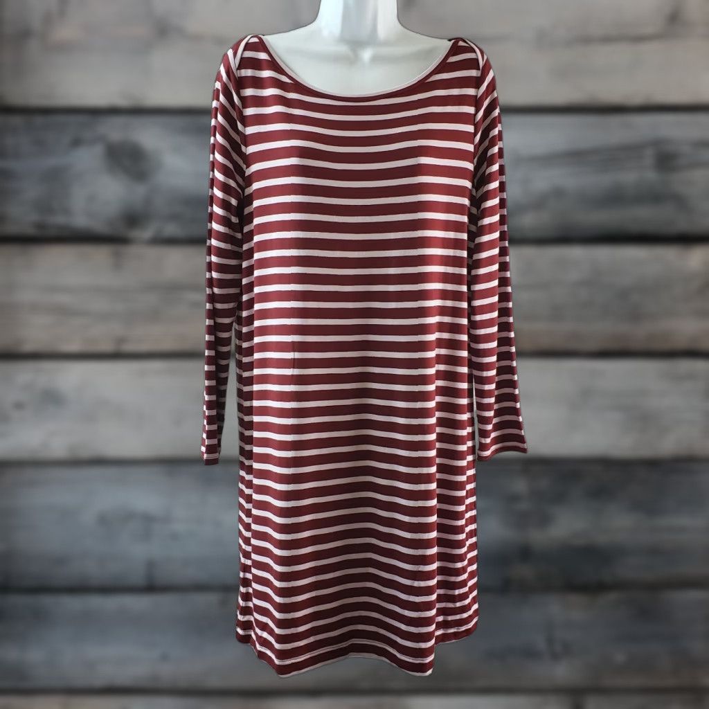 Lou & Grey Lou & Grey Womens Long Sleeve Dress L Striped Rayon Blend Multicolor Casual Mini 90s? Size L / US 10 / IT 46 - 1 Thumbnail