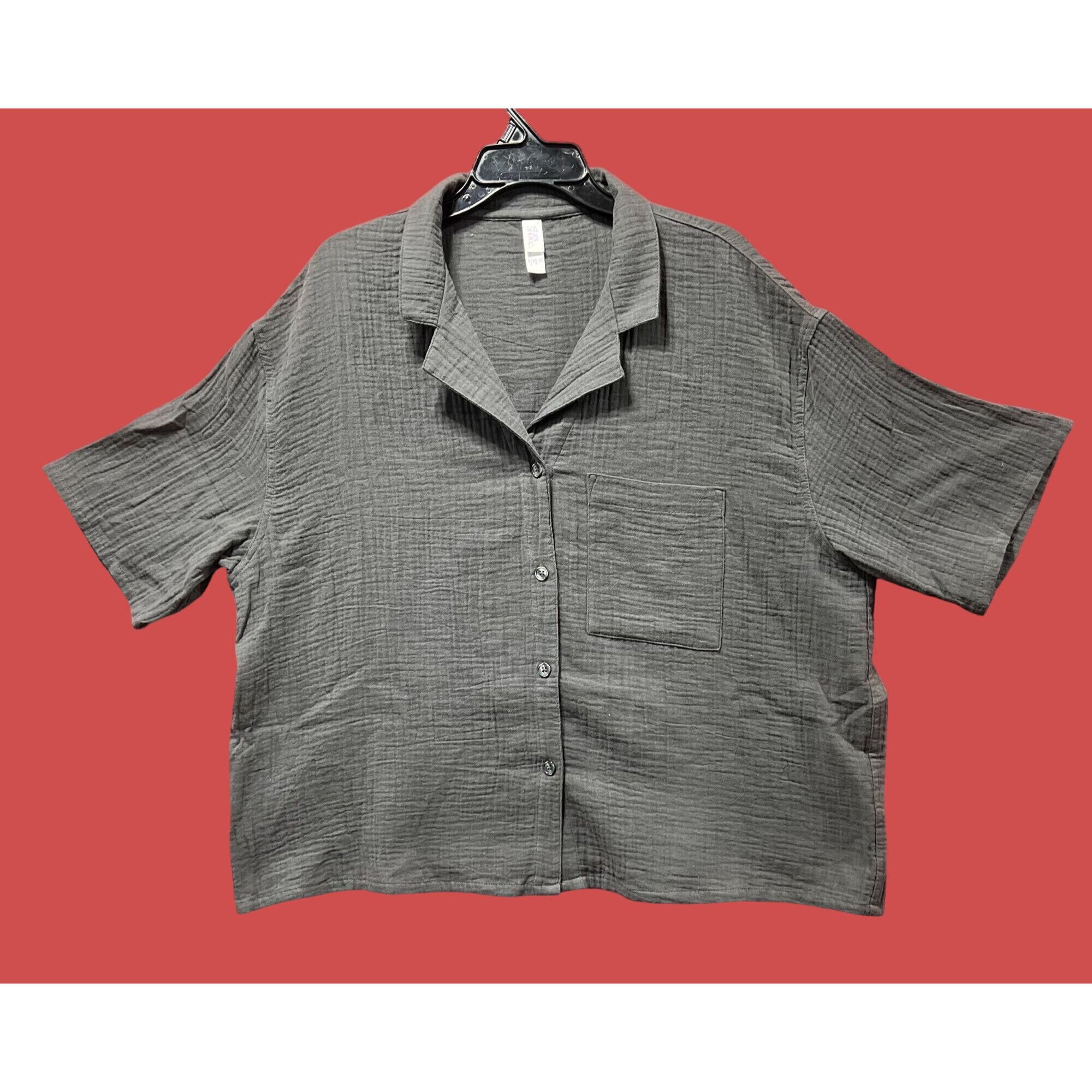 Other Stars Above - Women's Gauze Sleepwear Top - Gray - Extra Lar Size XL / US 12-14 / IT 48-50 - 2 Thumbnail