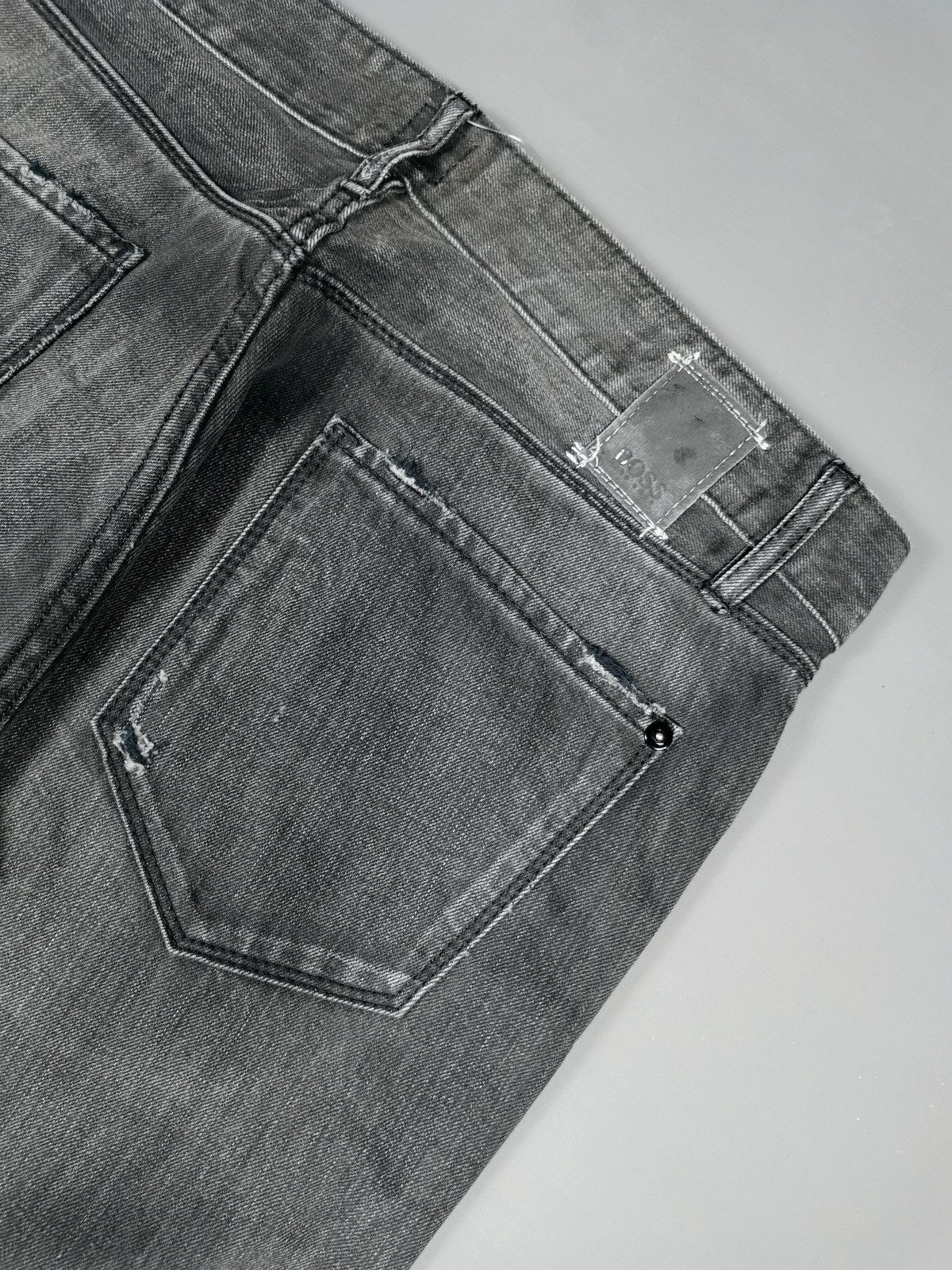 Hugo Boss Boss Distressed Black Denim Jeans Size US 34 / EU 50 - 8 Thumbnail