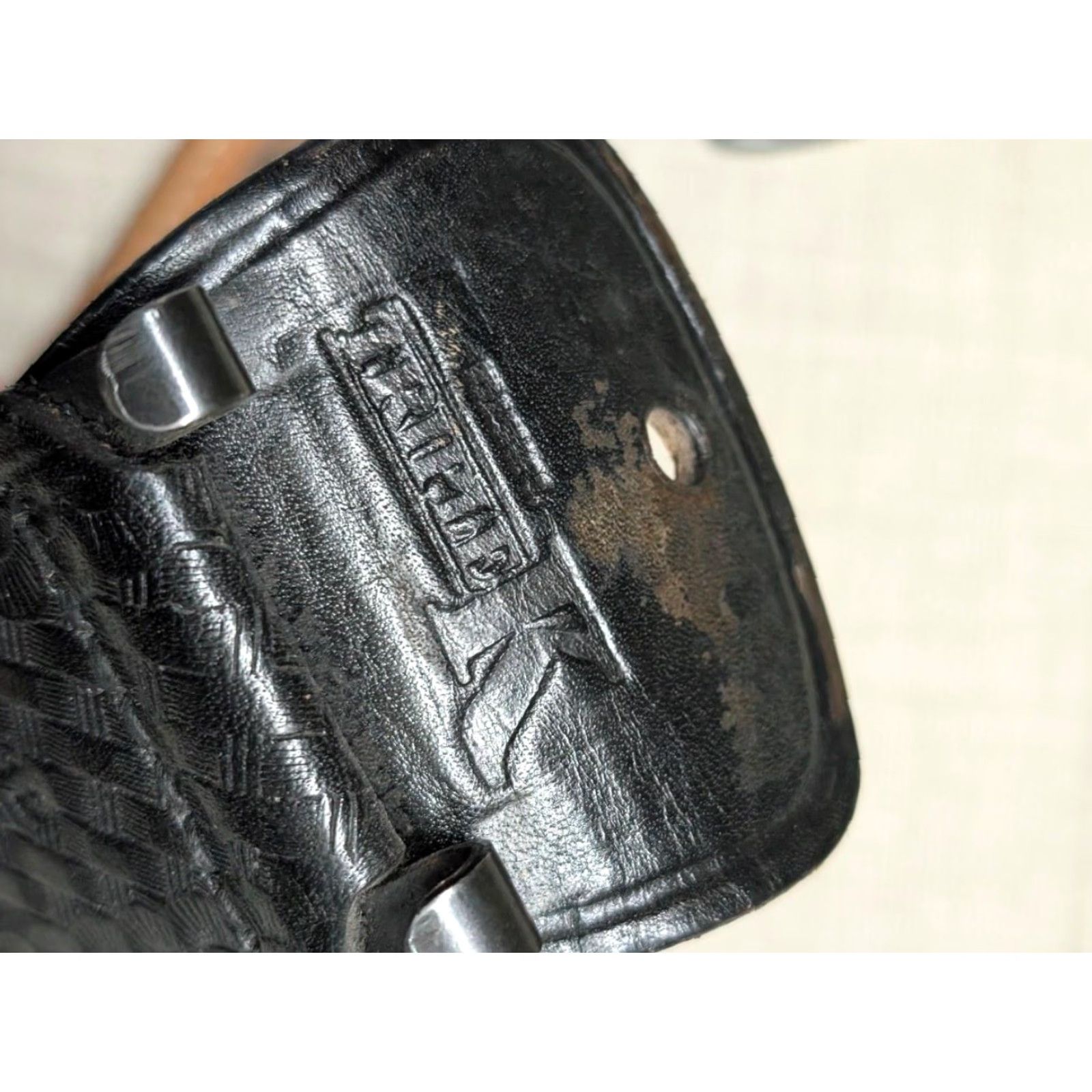 Vintage VINTAGE western belt Gould & Goodrich belt 38 black tooled cowhide leather 1.75" wide Mens Holster Theme Size 38 - 4 Thumbnail