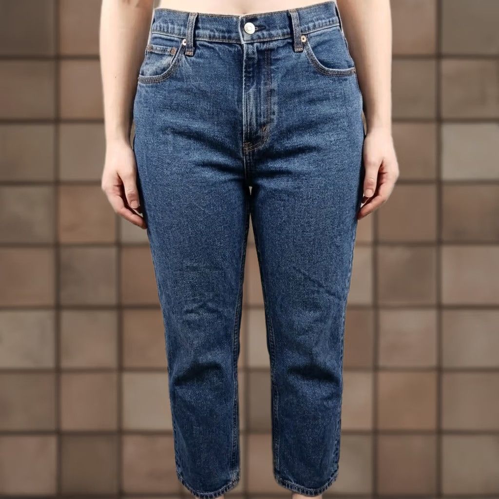 Abercrombie & Fitch VINTAGE Abercrombie & Fitch Curve Love The Ankle Straight Jeans 27P Blue 5-Pocket Stretch High Rise Womens 4S Size 27" / US 4 / IT 40 - 1 Thumbnail