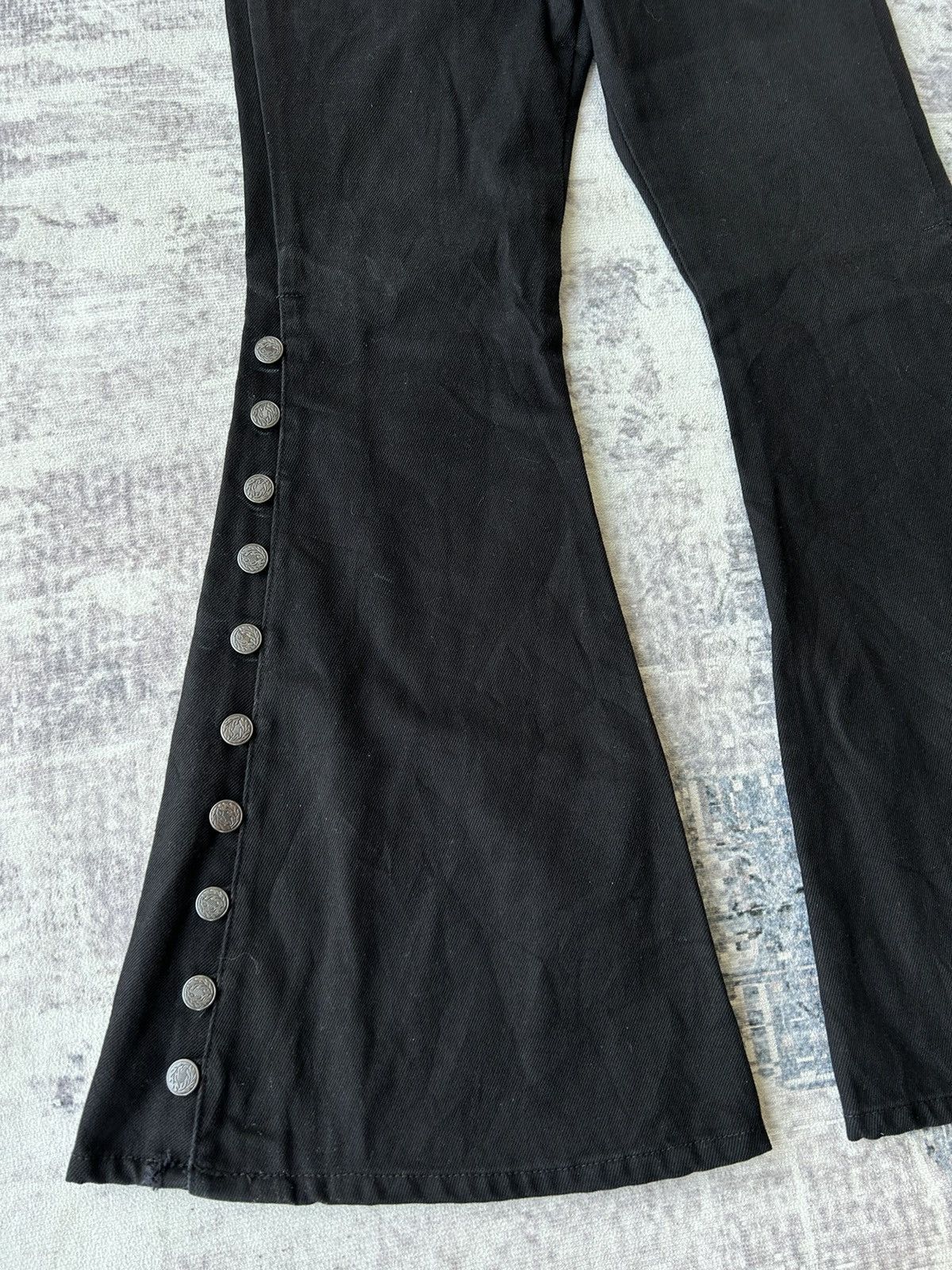 If Six Was Nine Super Flared Button Punk Jeans Size US 28 / EU 44 - 7 Thumbnail