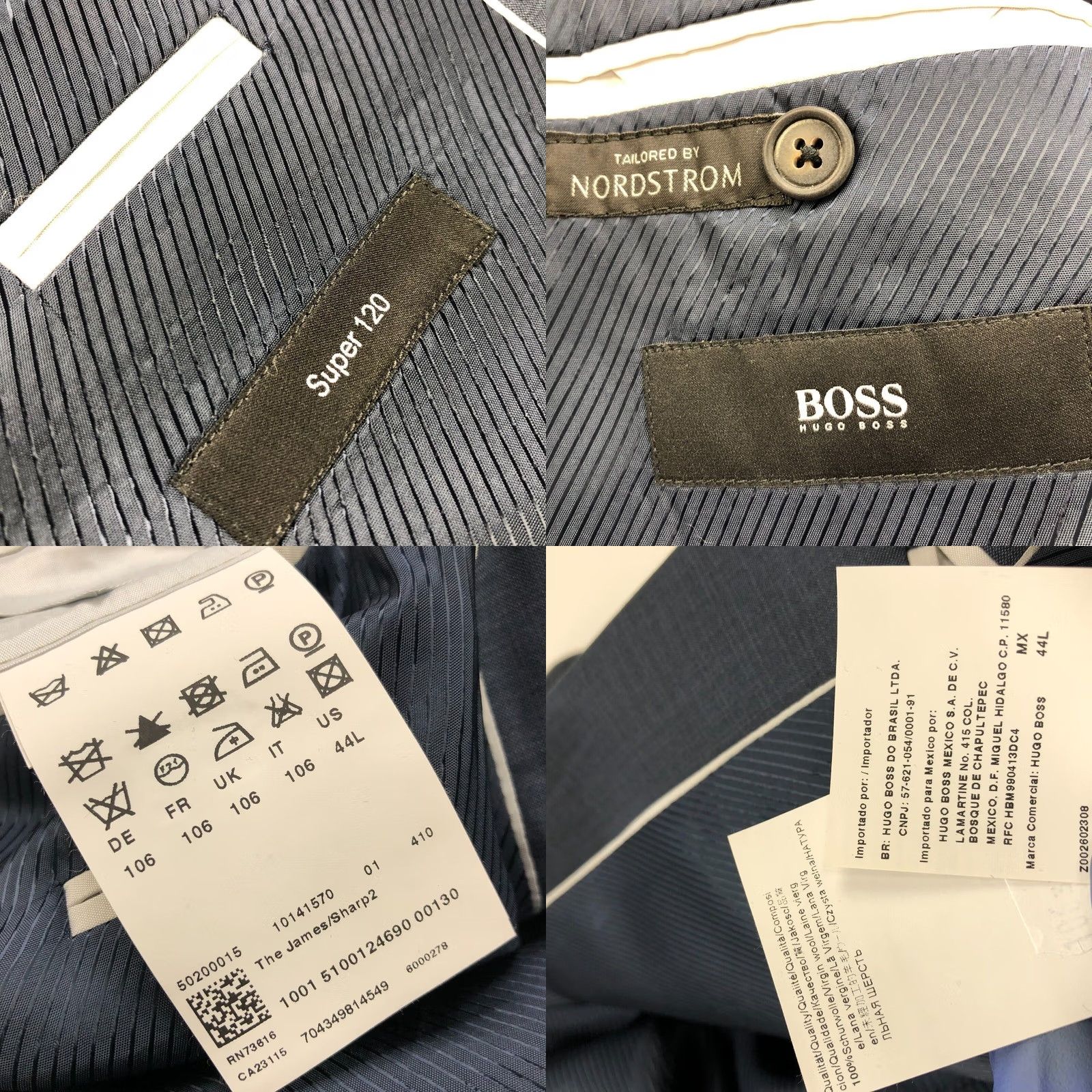 Hugo Boss HUGO BOSS The James/Sharp2 44L Long 100% Wool Two Button Suit Sport Jacket Blue Size 40R - 9 Thumbnail