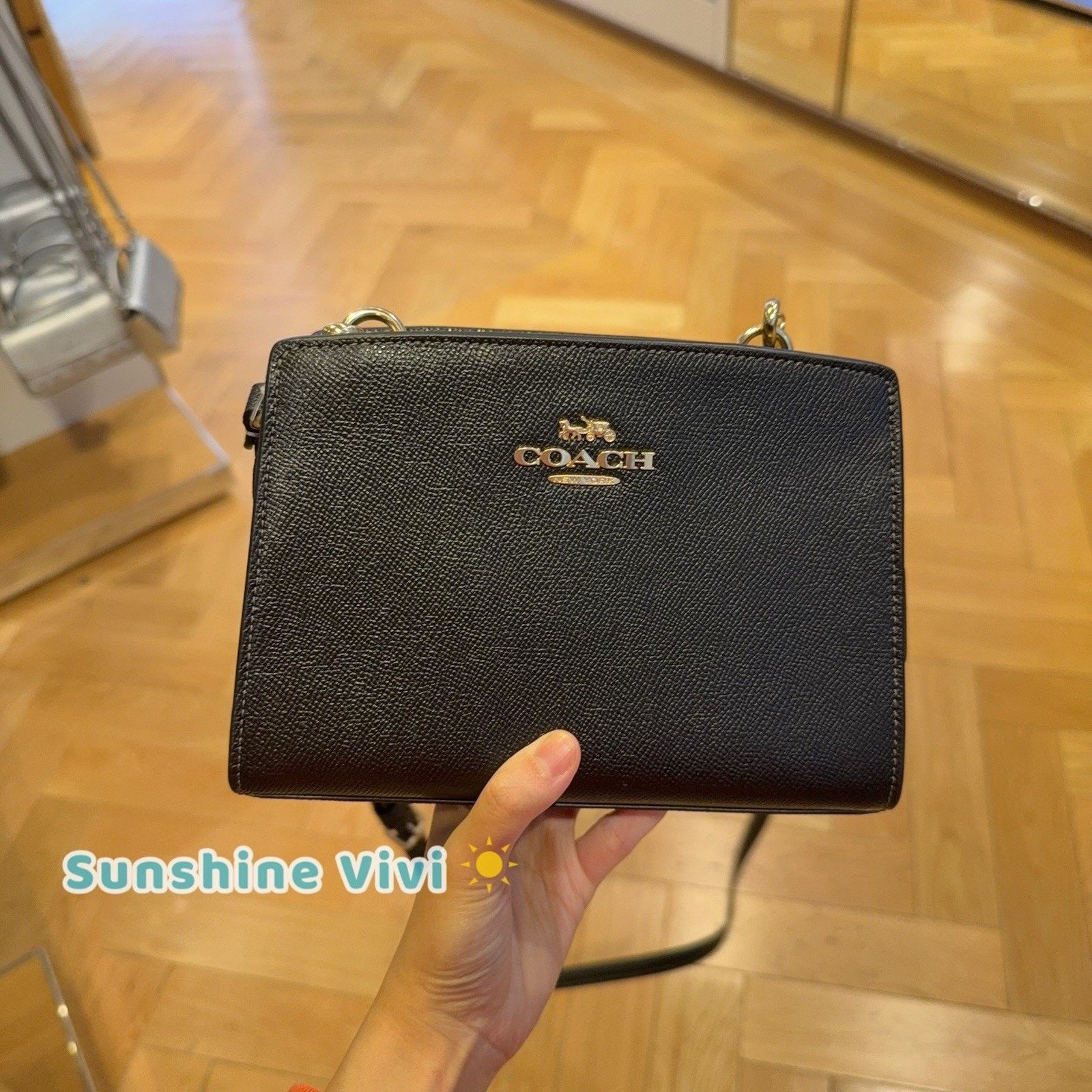 NWT Coach Gia Crossbody Bag Black Crossgrain leather CCK64