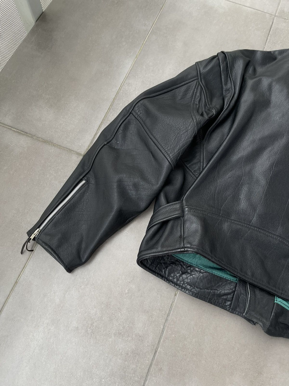Leather Berto Lucci Biker Belted Moto Racing Black Leather Jacket Size US M / EU 48-50 / 2 - 17 Thumbnail
