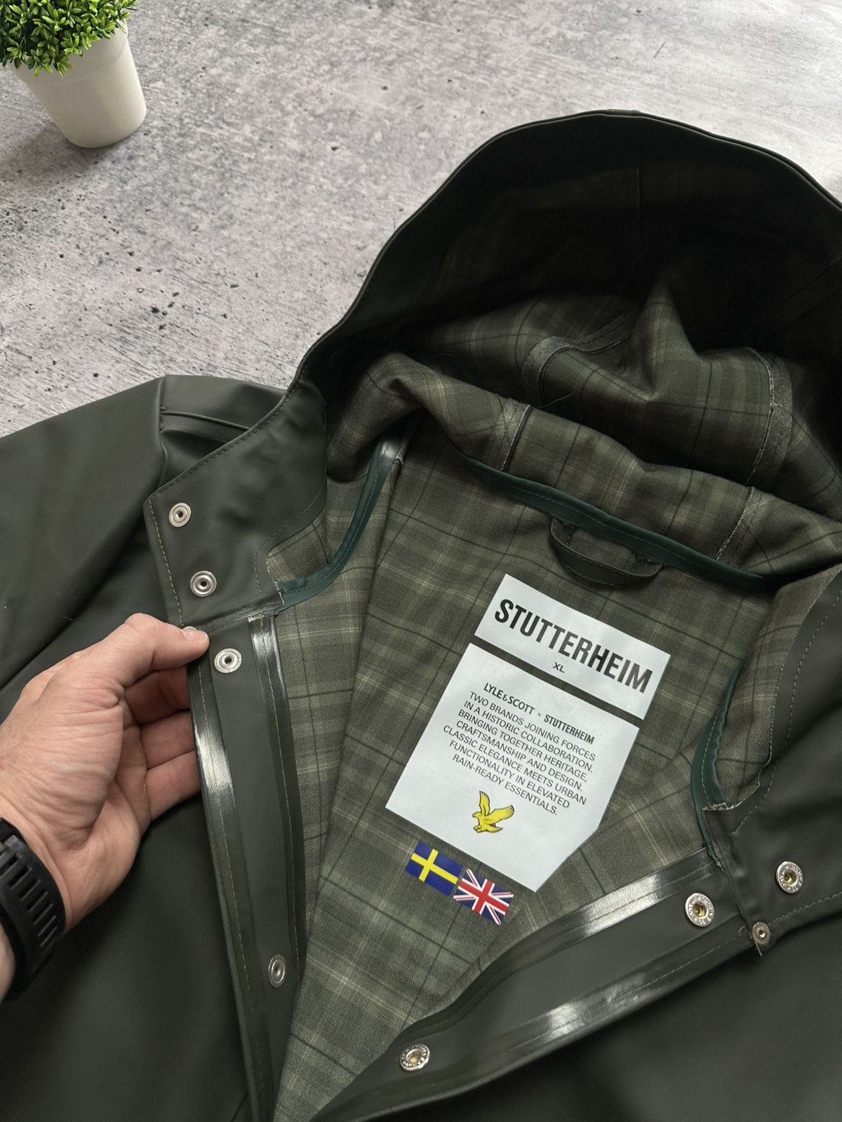 Stutterheim Lyle & Scott x Stutterheim Stockholm Rain Waterproof Jacket Size US XL / EU 56 / 4 - 9 Thumbnail