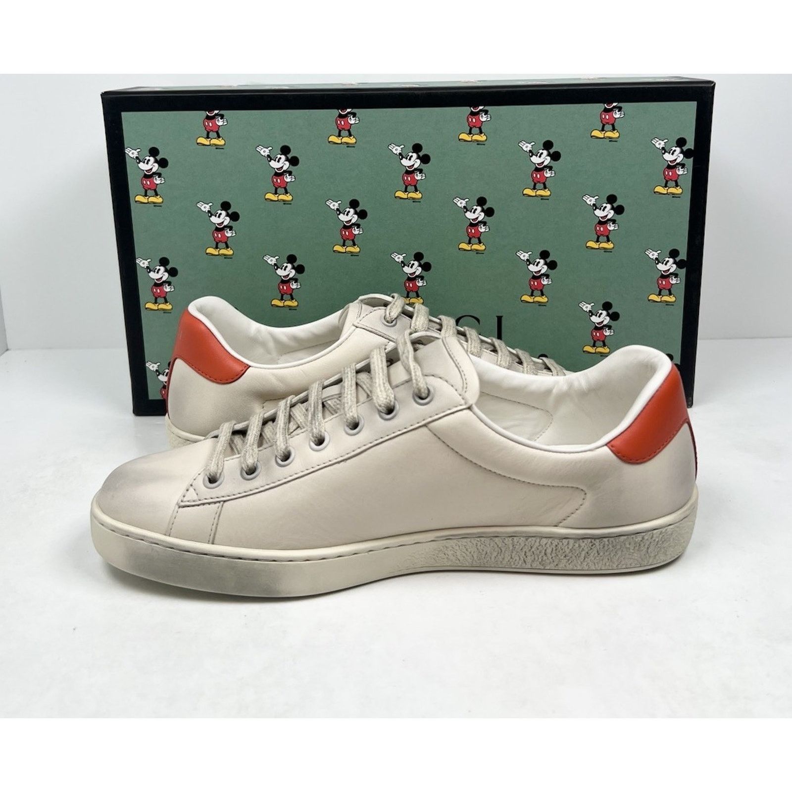 Gucci Size 8US - Gucci Ace x Disney “Mickey” Ivory Leather Size US 8 / EU 41 - 6 Thumbnail