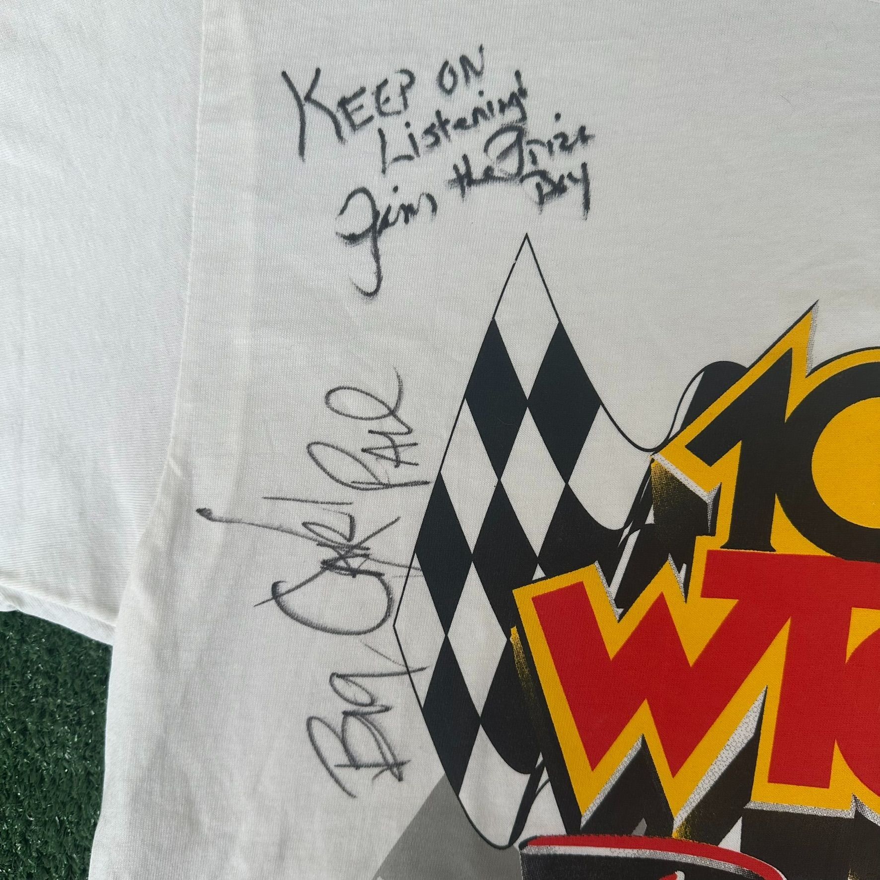 Delta Vintage 90s 104FM WTQR Racing T-Shirt Single Stitch NASCAR C Size US L / EU 52-54 / 3 - 3 Thumbnail