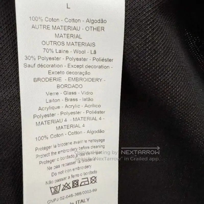 Dior Dior Black Cotton Men's Short Sleeve Polo . Size US L / EU 52-54 / 3 - 5 Thumbnail