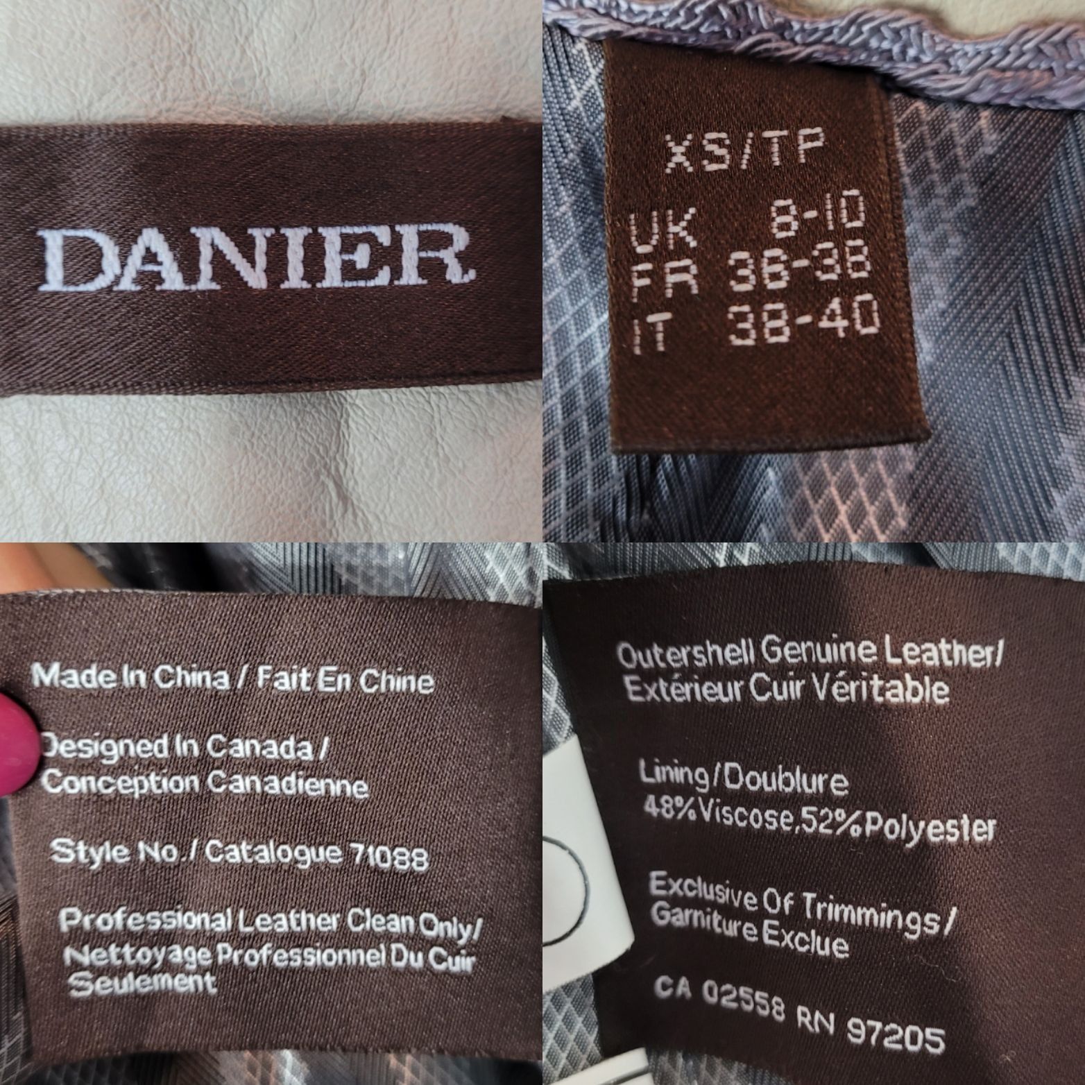 Danier 90s Vintage Ruffle Collar Buttery Leather Jacket Coat XS Cre Size XS / US 0-2 / IT 36-38 - 3 Thumbnail