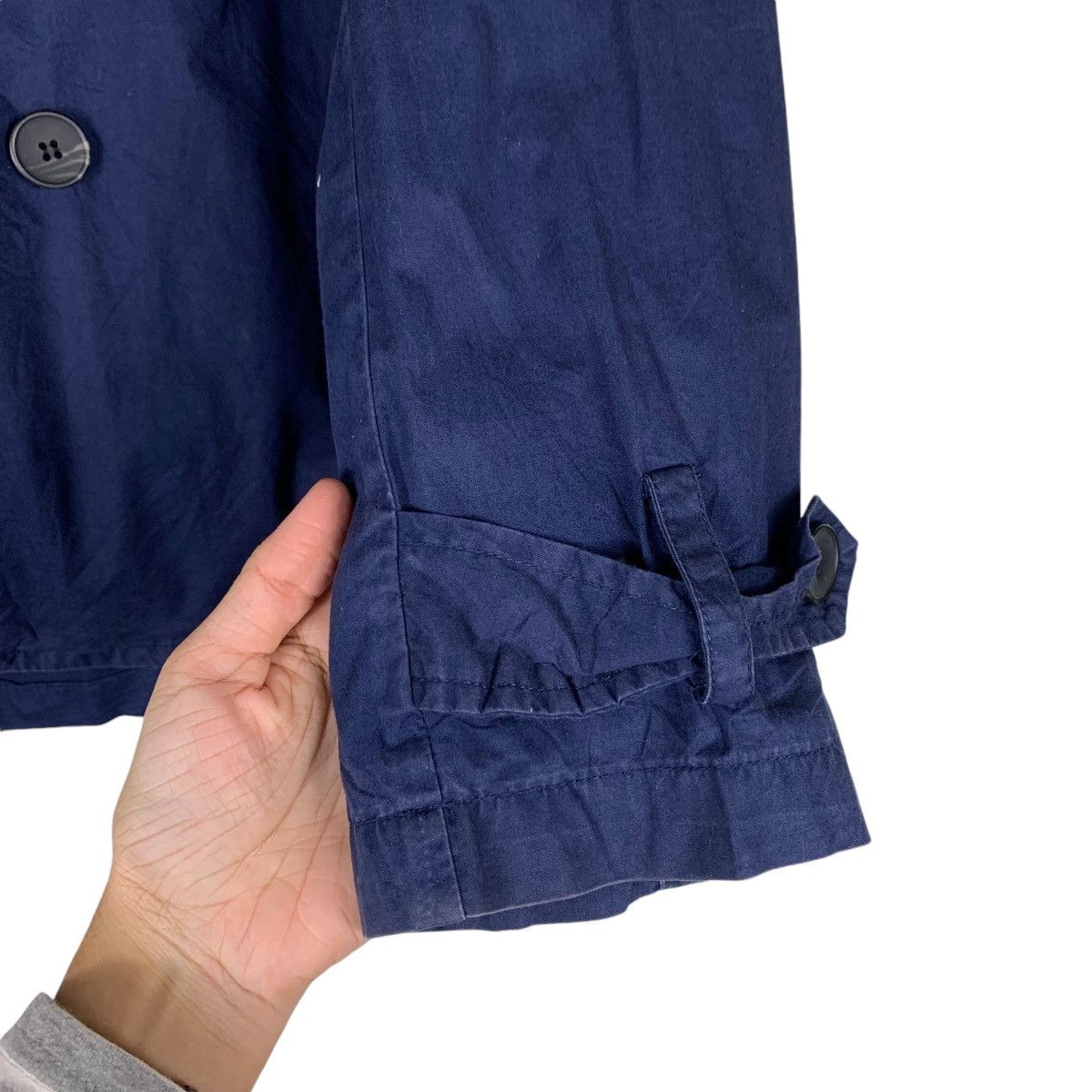 Japanese Brand ANTIQULOTHES Double Breasted Hooded Crop Coat #1324-C60 Size M / US 6-8 / IT 42-44 - 14 Thumbnail