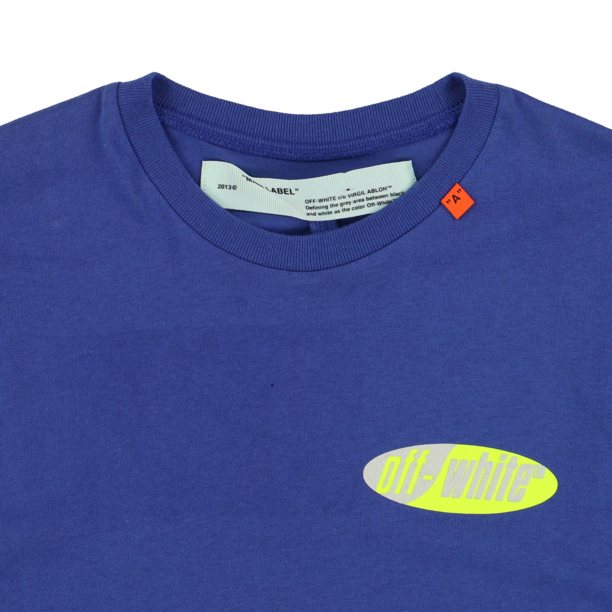 Off-White Blue Diag Split Arrows Logo Long Sleeve T-Shirt Size M / US 6-8 / IT 42-44 - 7 Thumbnail