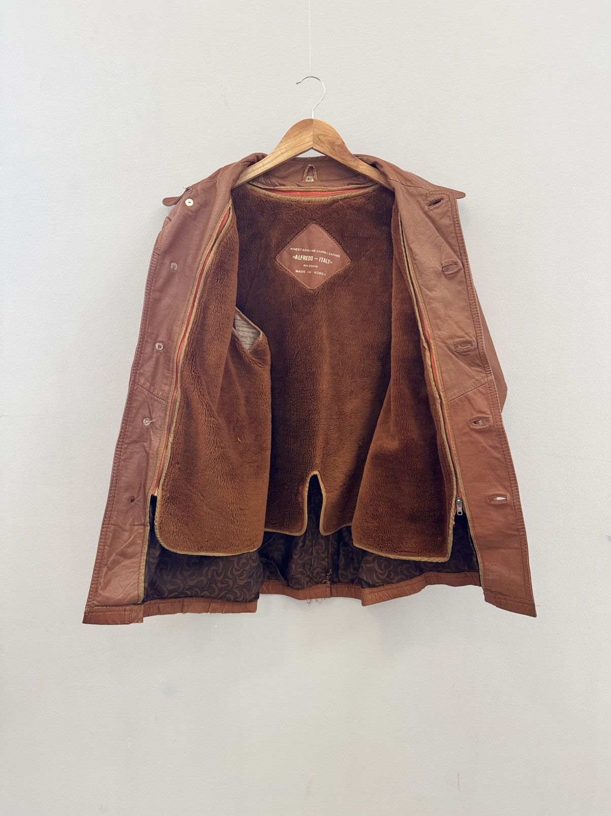 Other Vintage 90s Genuine Leather Racing Jacket Brown Biker Style Size US L / EU 52-54 / 3 - 12 Thumbnail