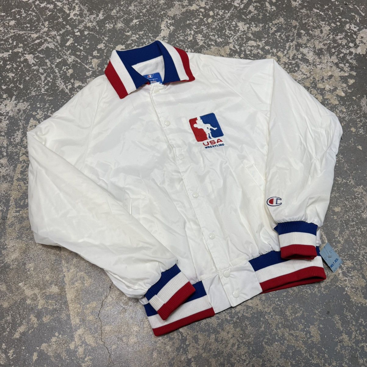 Champion Vintage Champion USA Wrestling Varsity Jacket USA White NWT Size US L / EU 52-54 / 3 - 10 Thumbnail