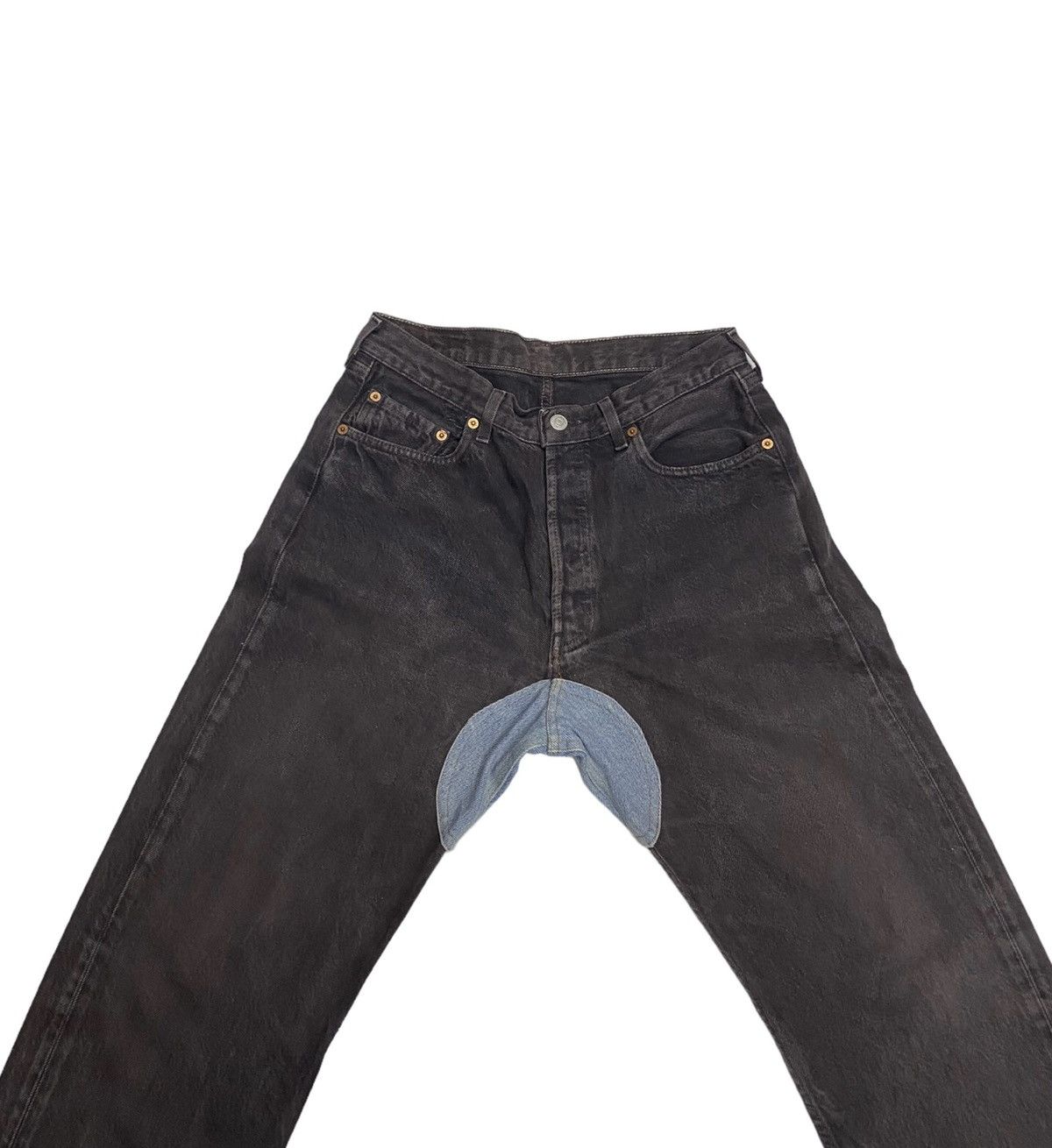 Levi's × Vintage LEVIS 501 MADE IN SPAIN FADED BLACK RELEASE HEM BAGGY JEANS Size US 30 / EU 46 - 5 Thumbnail