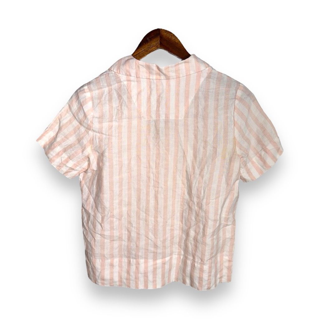 Everlane Everlane Pink & White 100% Linen S/S Camp Button Up Shirt Si Size XS / US 0-2 / IT 36-38 - 4 Thumbnail