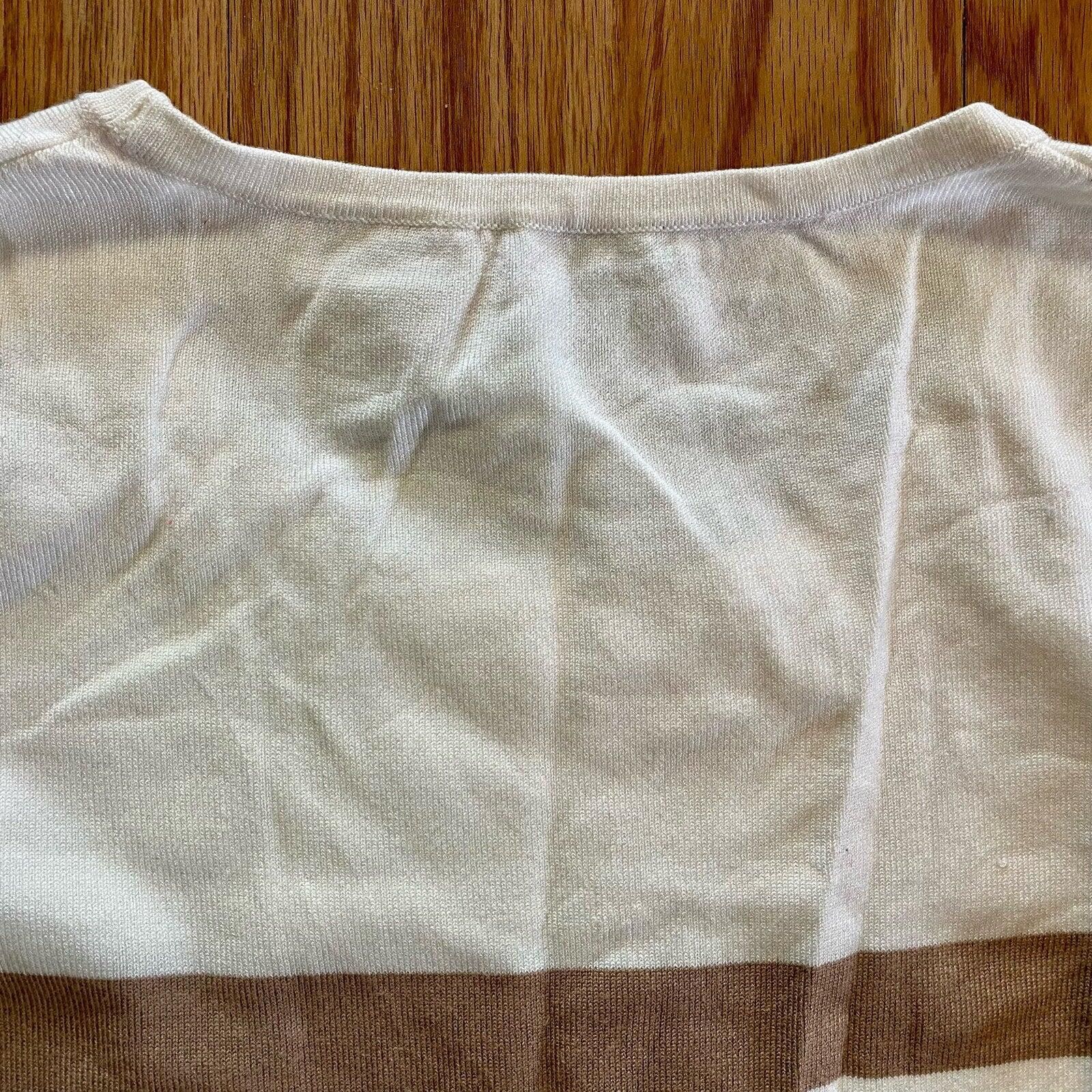 Other Cupio Tan White Striped Sweater Top Womens Medium Size M / US 6-8 / IT 42-44 - 11 Thumbnail