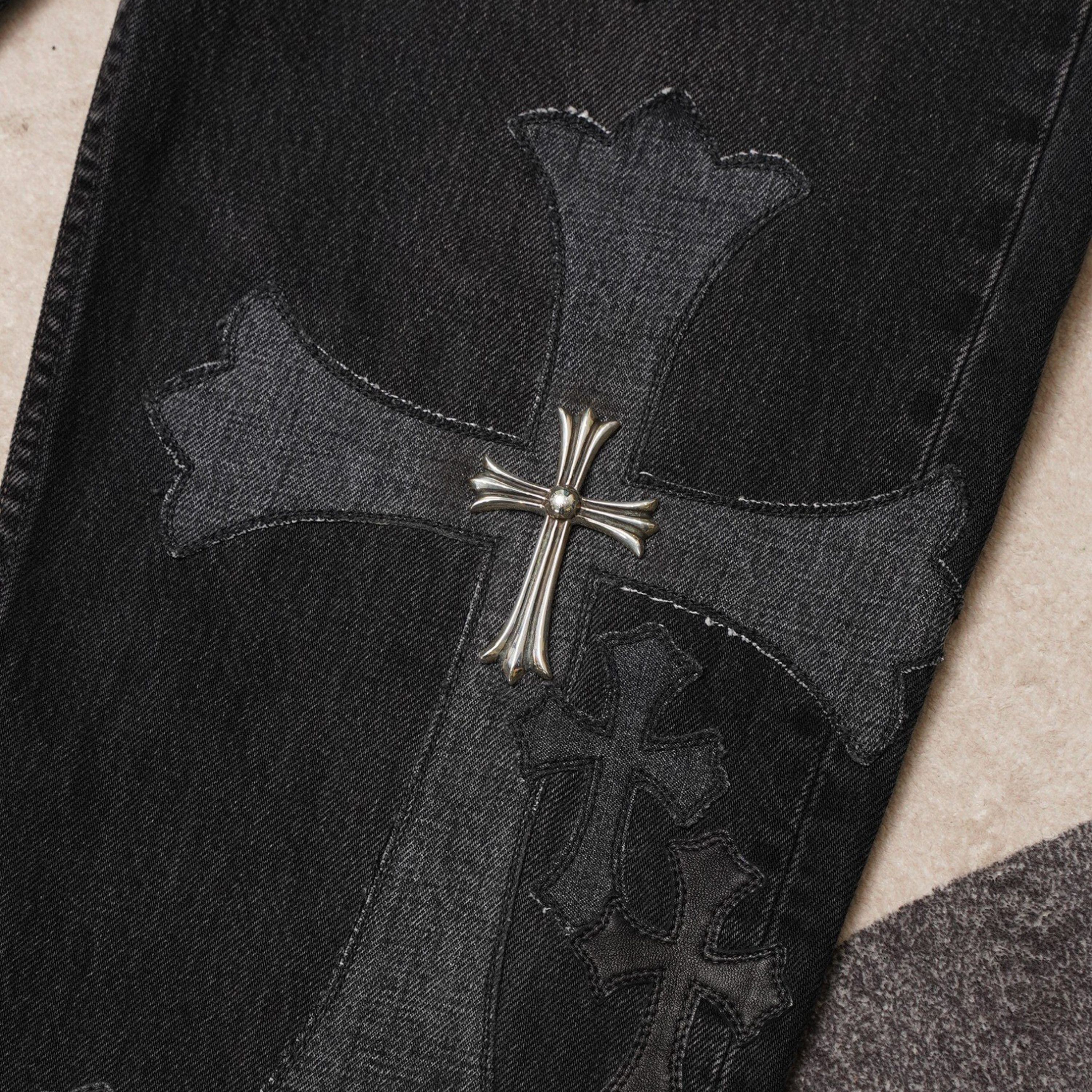 Chrome Hearts Chrome Hearts Black Denim Overpatched Vintage Jeans Size US 33 - 3 Thumbnail